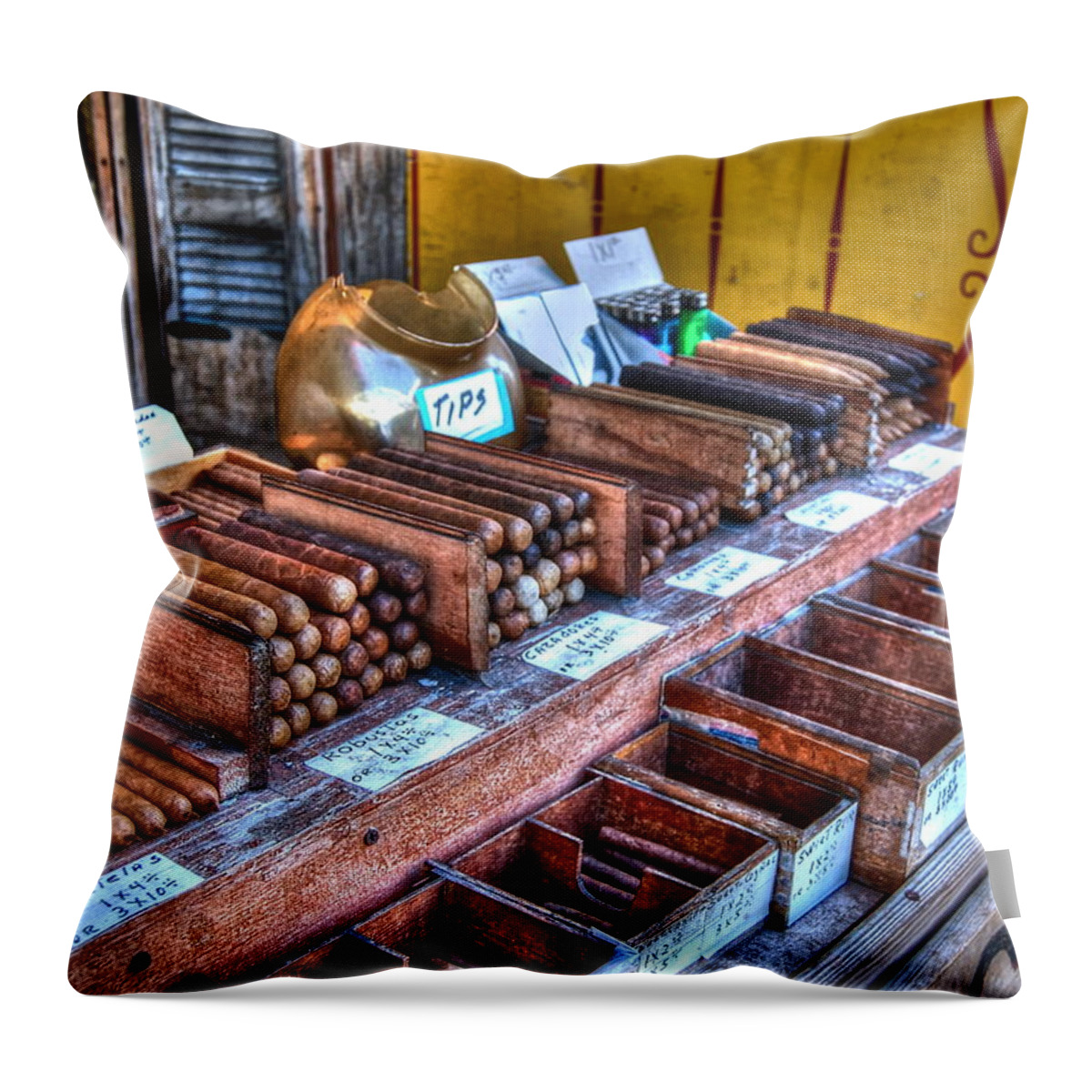 Cigars Throw Pillow featuring the photograph Tobacco Road by Debbi Granruth