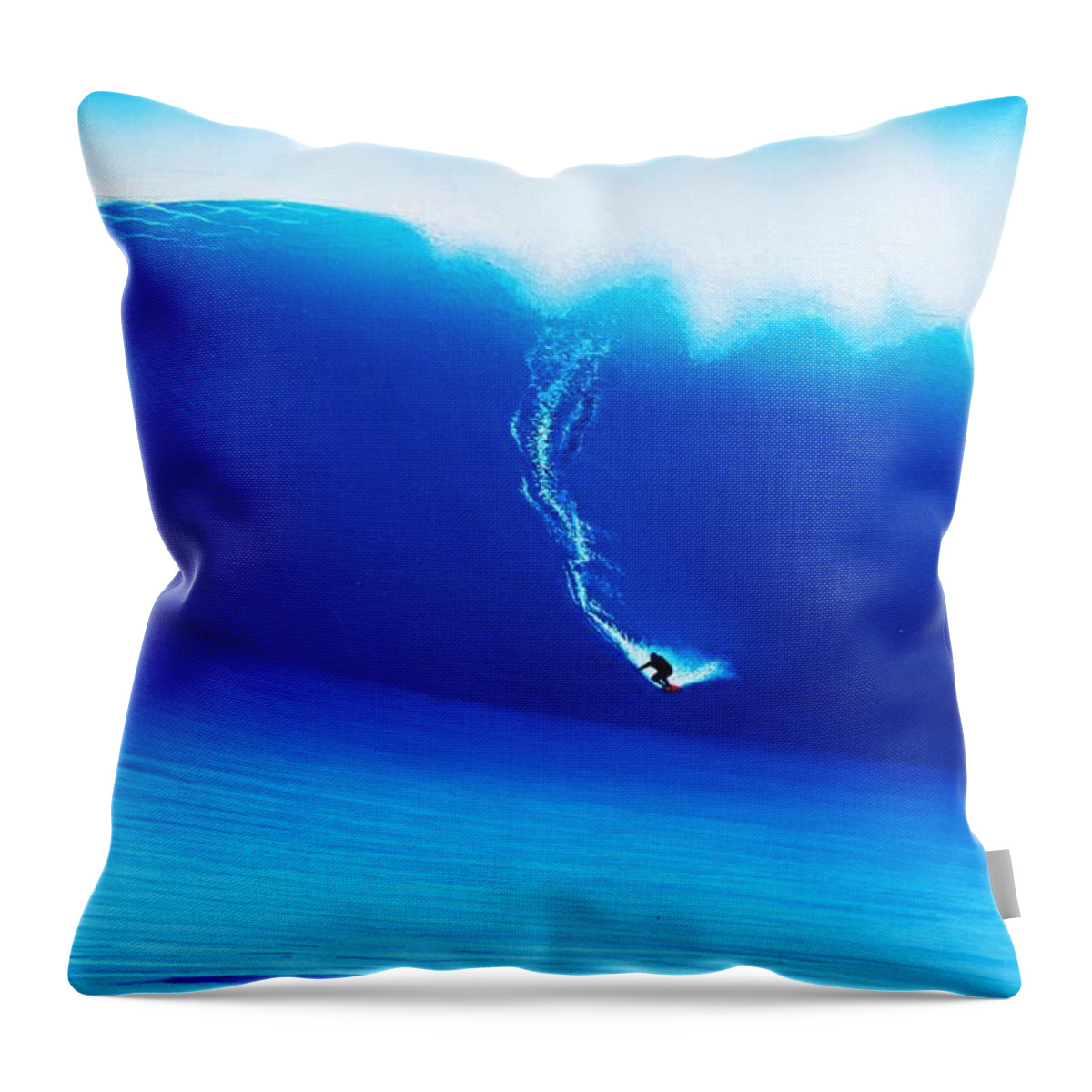 Surfing Throw Pillow featuring the painting Todos Santos 2005 by John Kaelin