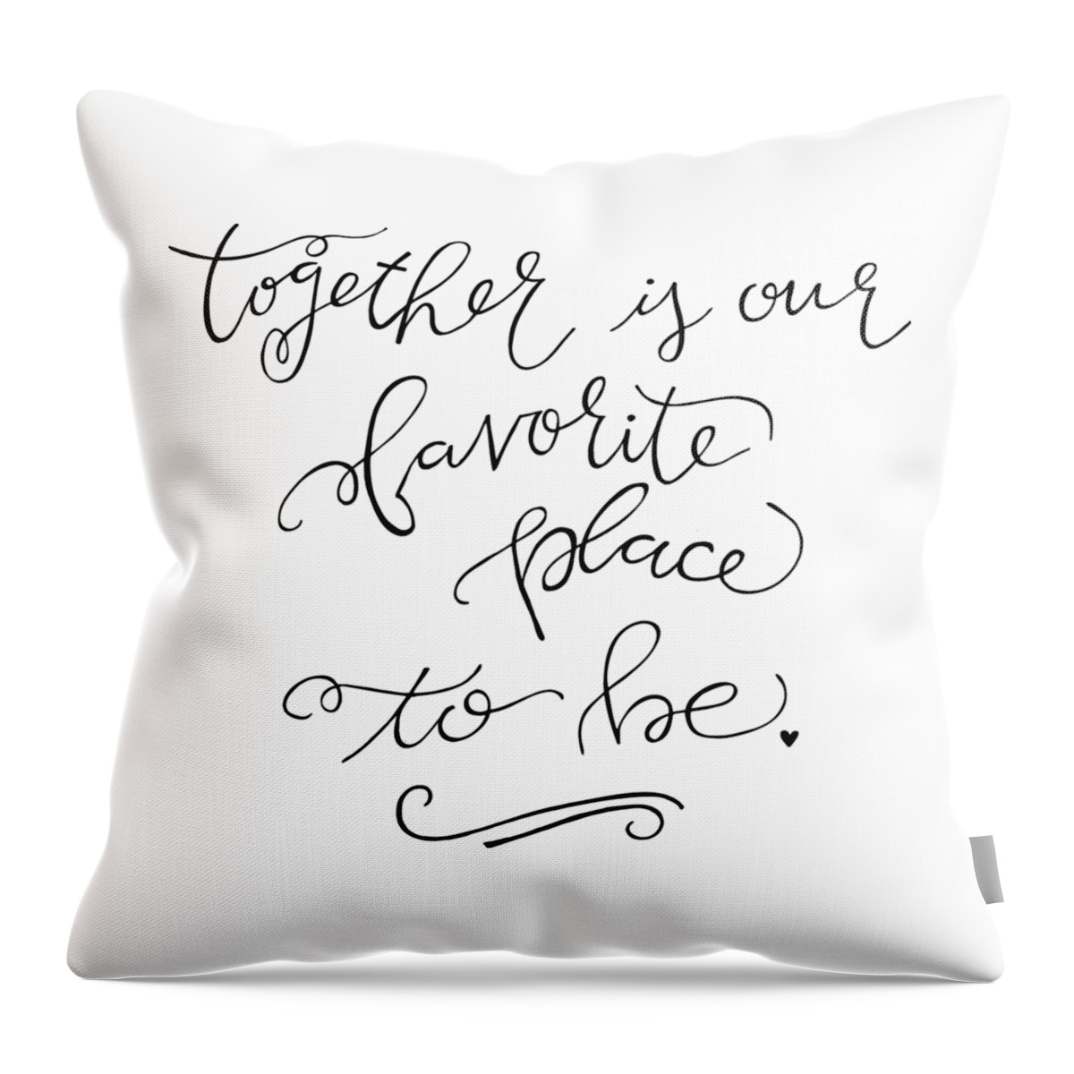 Together Is Our Favorite Place To Be Throw Pillow featuring the drawing Together by Nancy Ingersoll