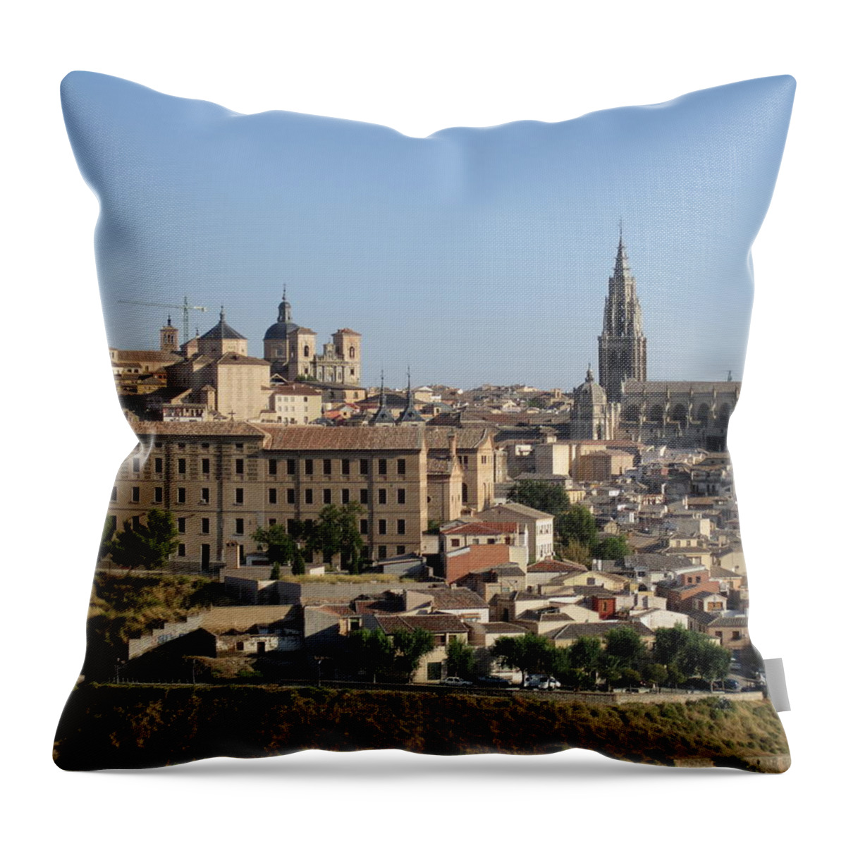 Toledo Throw Pillow featuring the photograph Toledo Cathedral by John Shiron
