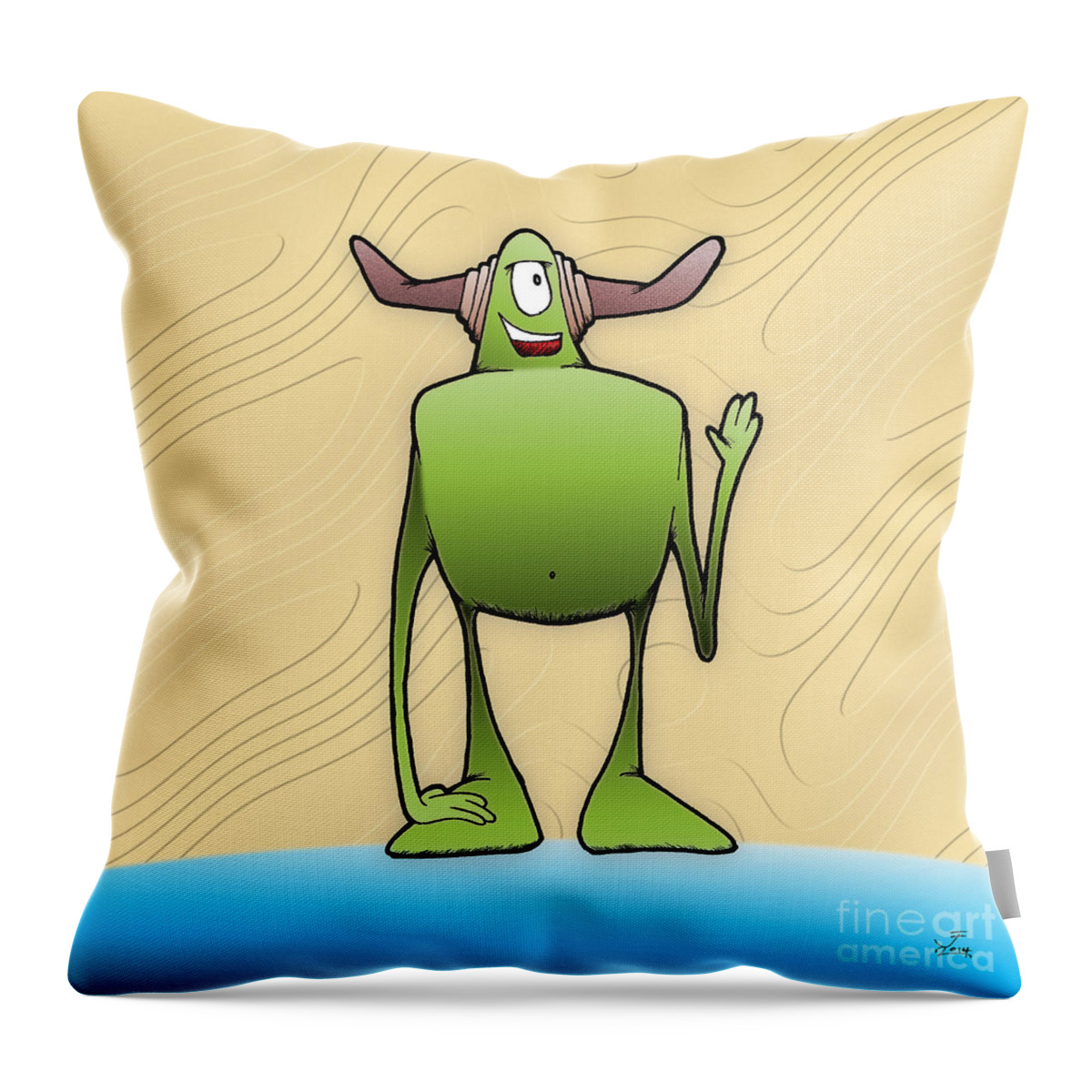 Art Throw Pillow featuring the digital art Tollak by Uncle J's Monsters