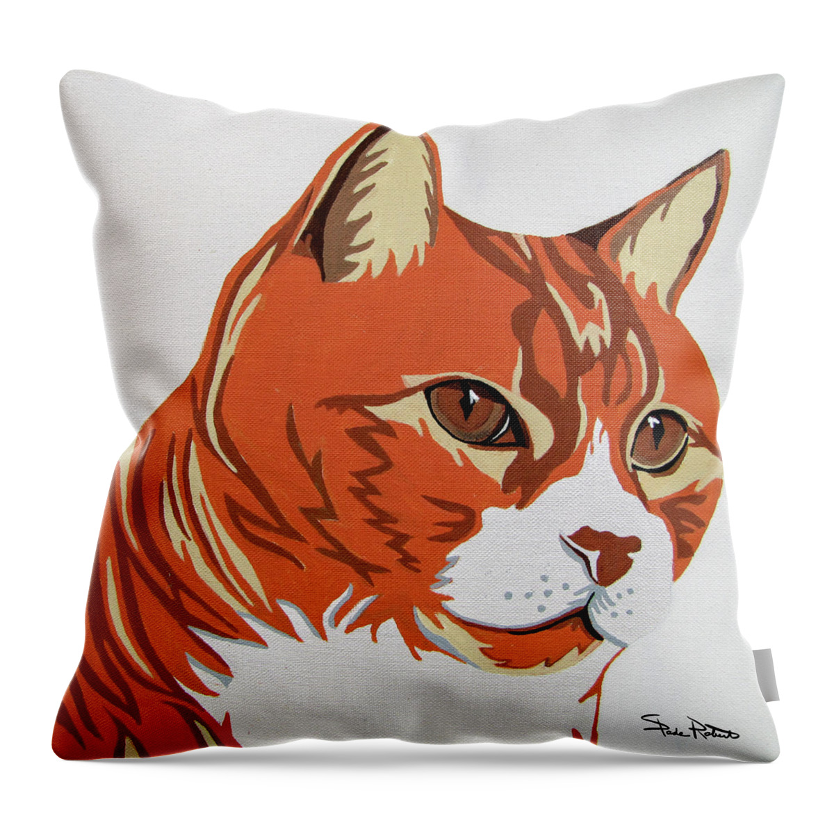 Tabby Throw Pillow featuring the painting Tom Cat by Slade Roberts