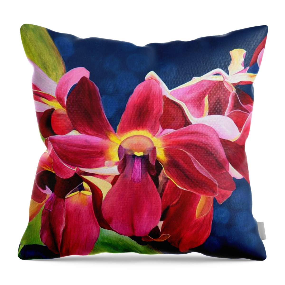 Art Throw Pillow featuring the painting Tom's Orchid by Mishel Vanderten