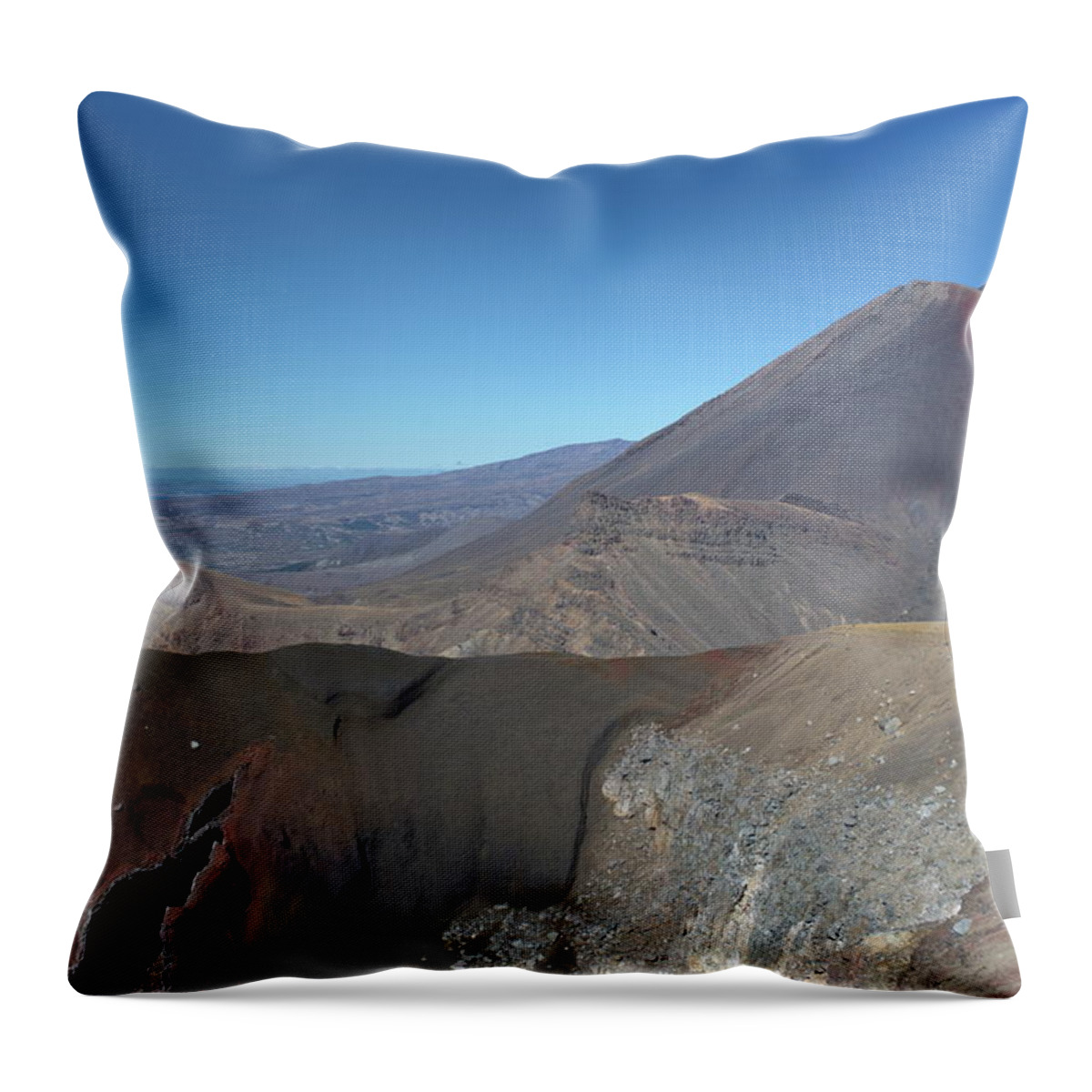 New Zealand Throw Pillow featuring the photograph Tongariro Crossing by Ivan Franklin