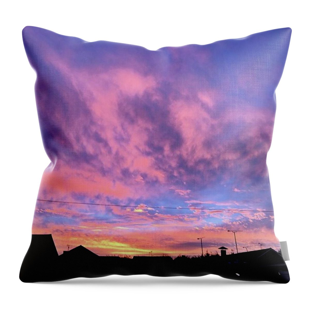 Natureonly Throw Pillow featuring the photograph Tonight's Sunset Over Tesco :)
#view by John Edwards