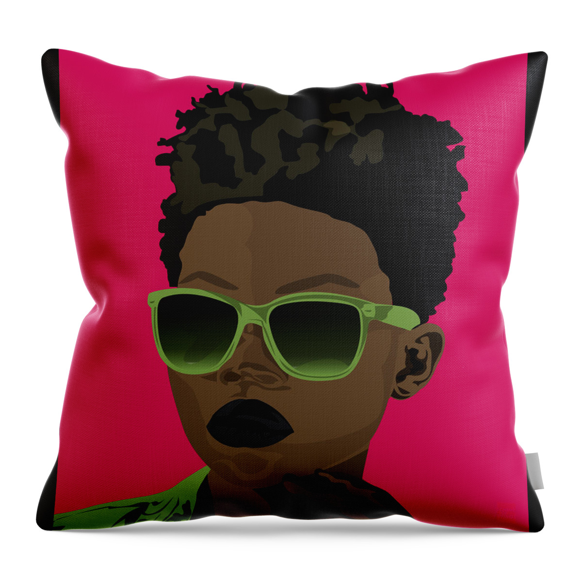 Green Throw Pillow featuring the digital art Too Hot by Scheme Of Things Graphics