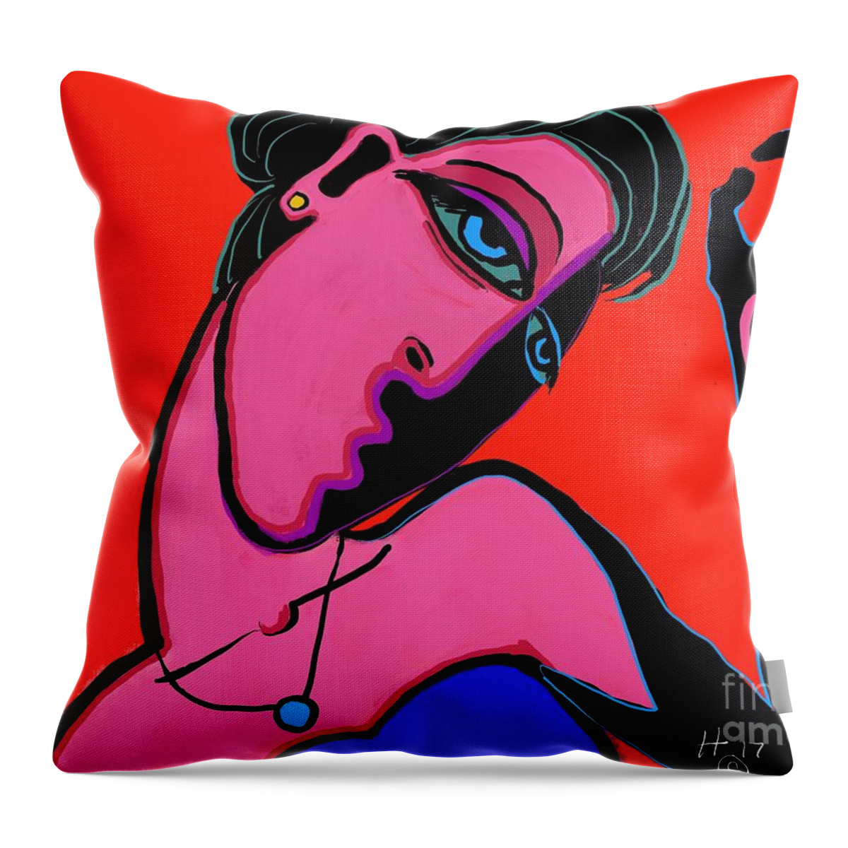  Throw Pillow featuring the digital art Too small by Hans Magden