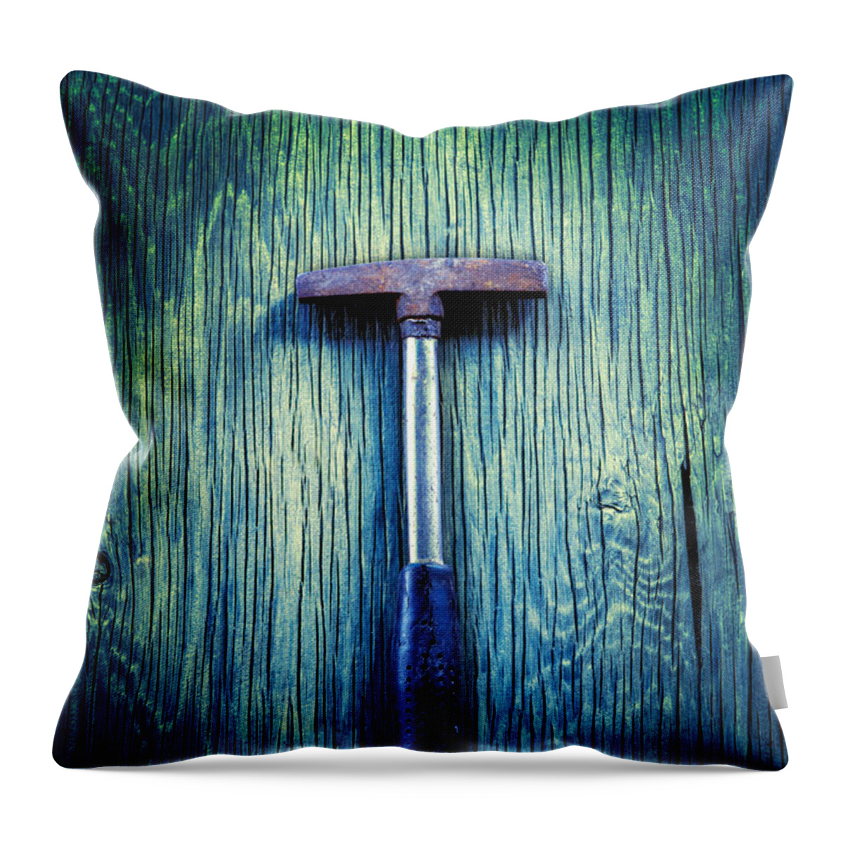Industrial Throw Pillow featuring the photograph Tools On Wood 39 by YoPedro