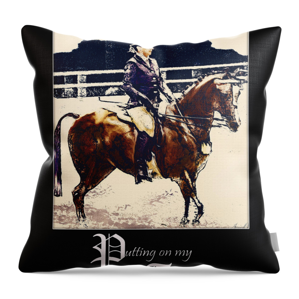 Animal Throw Pillow featuring the digital art Top Hat by Janice OConnor