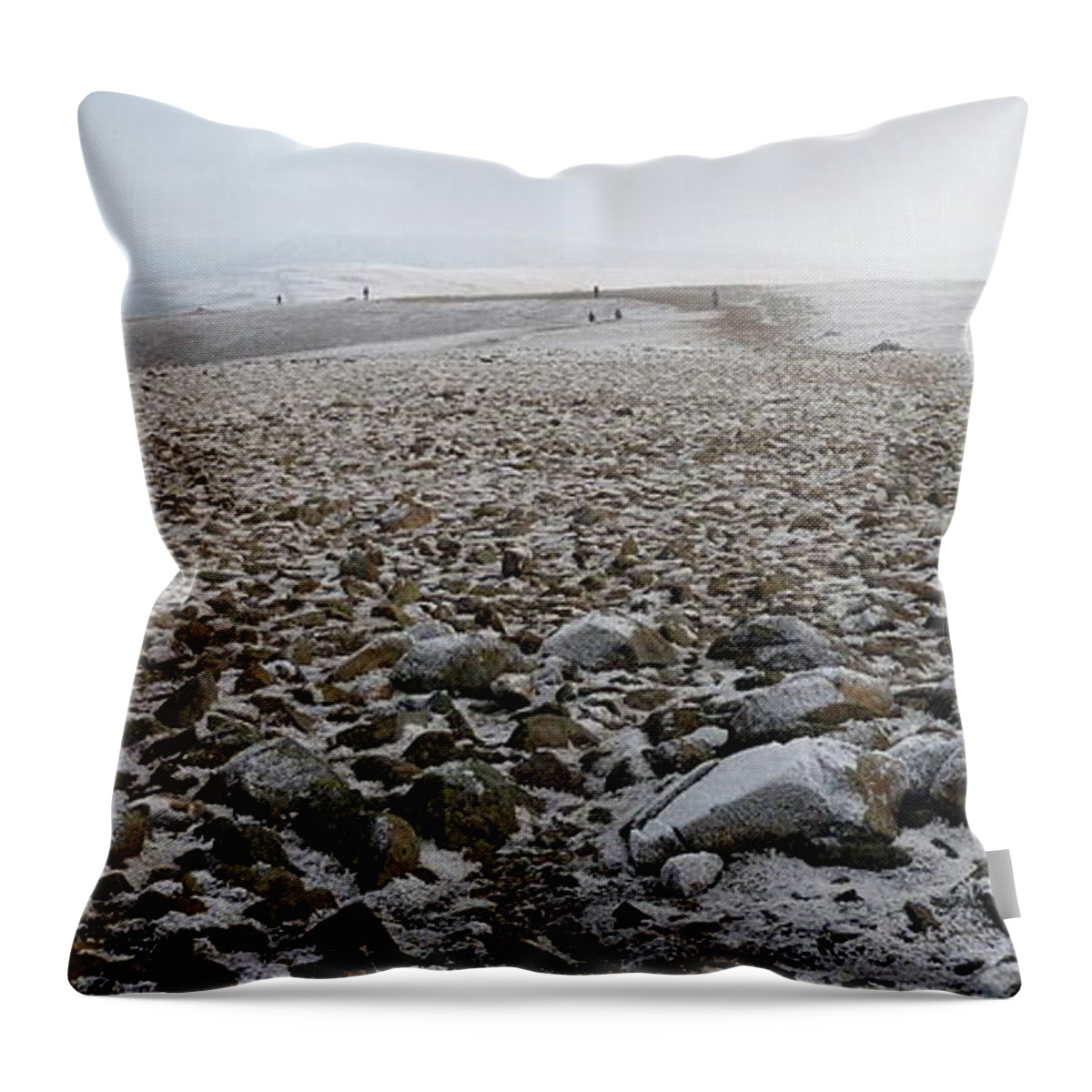 Mountain Throw Pillow featuring the photograph Top of the mountain in the winter by Lukasz Ryszka