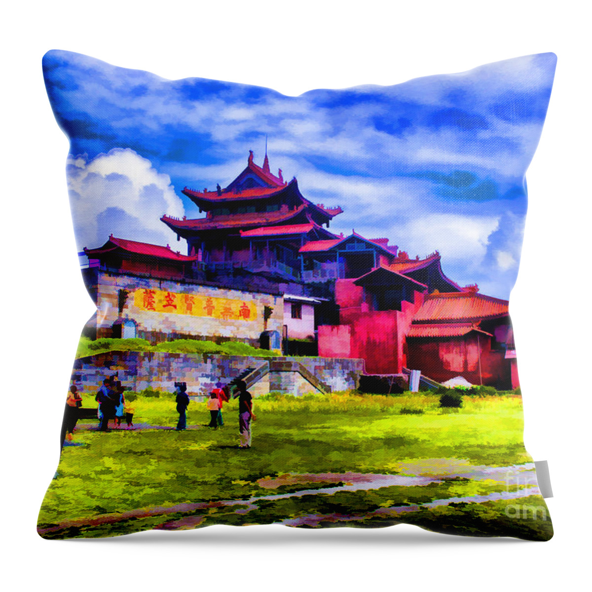 Mountains Monasteries China Throw Pillow featuring the photograph Top of the World by Rick Bragan