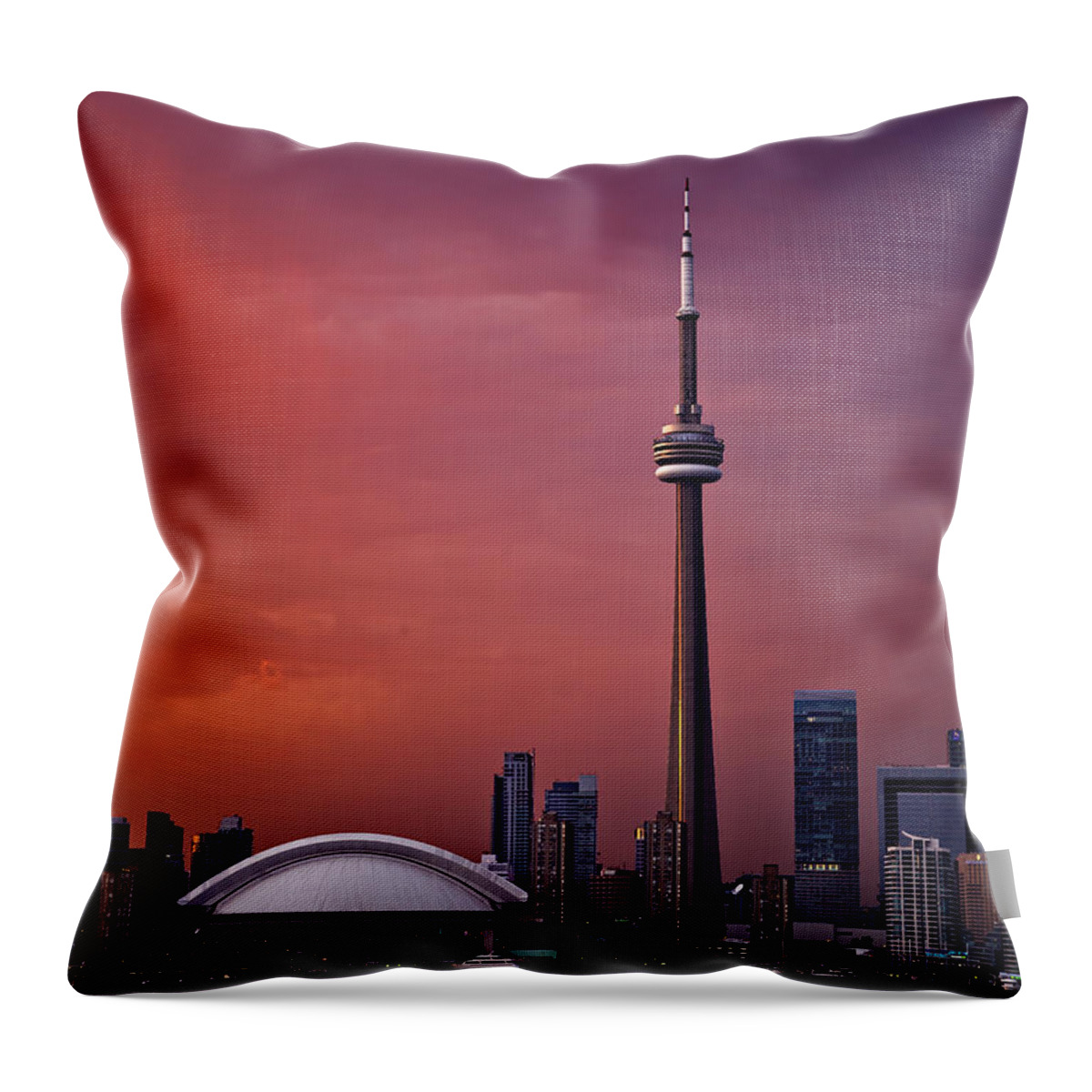 Toronto Sunset Throw Pillow featuring the photograph Toronto Sunset by Ian Good