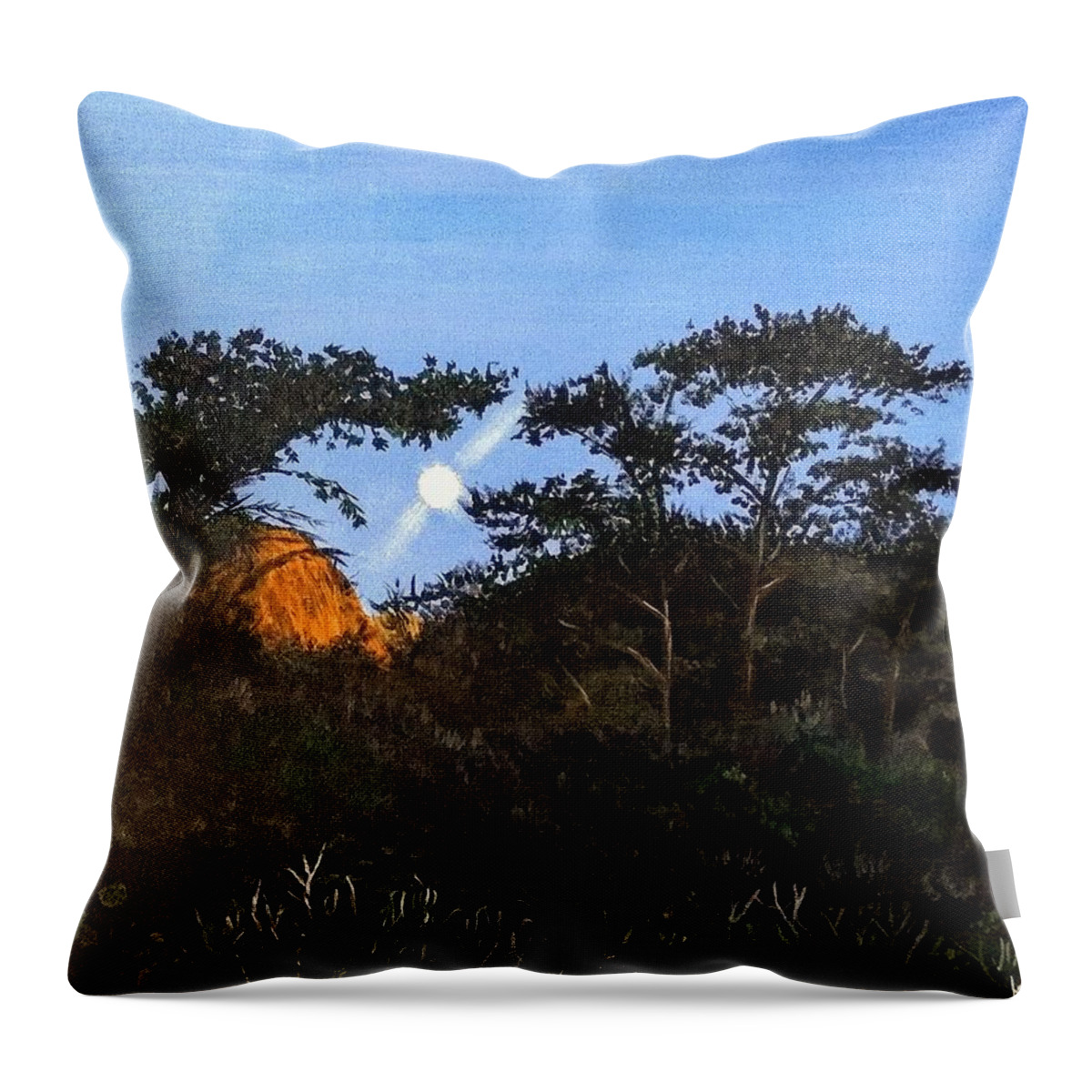 Torrey Pines Throw Pillow featuring the painting Torrey pines in the morning by Kevin Daly