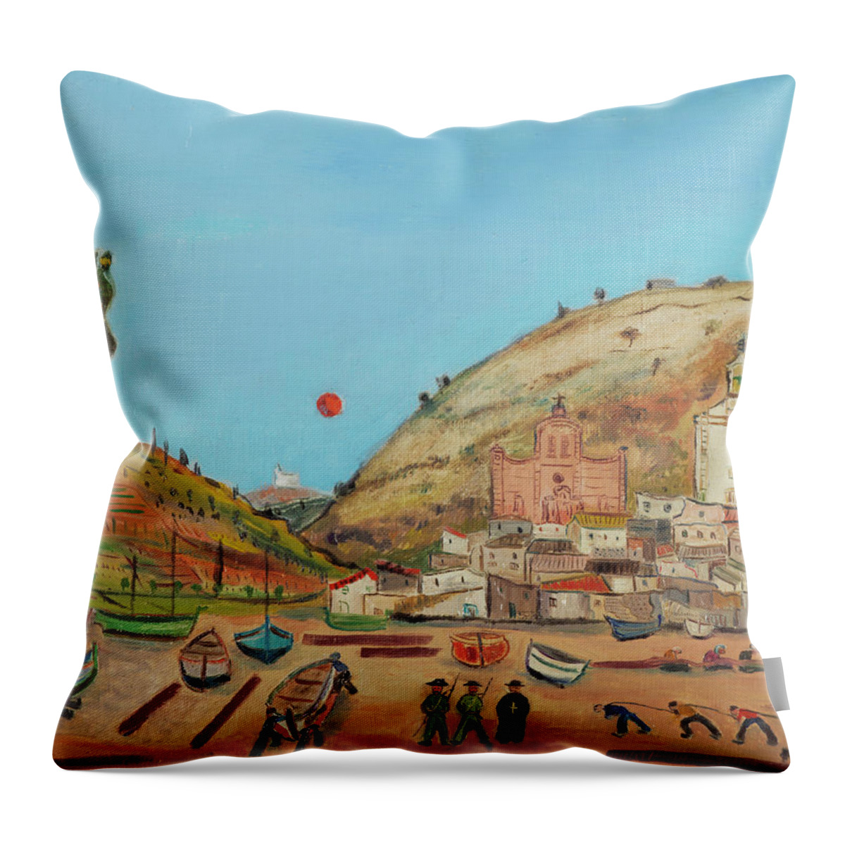 Tossa Throw Pillow featuring the painting Tossa by Celestial Images