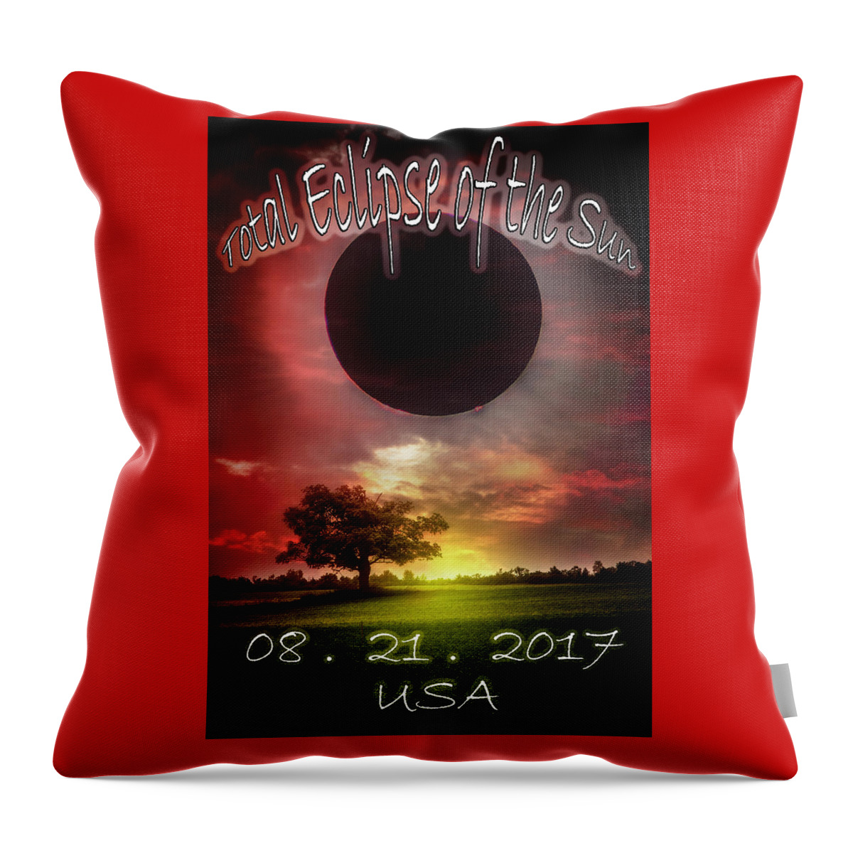 Cool Throw Pillow featuring the photograph Total Eclipse of the Sun in America by Debra and Dave Vanderlaan