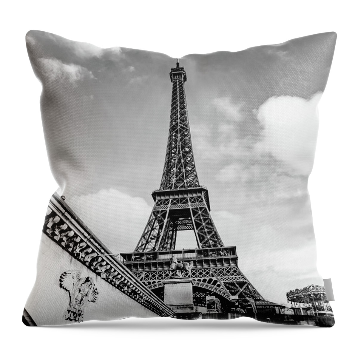Paris Throw Pillow featuring the digital art Tour de Eifel by Birdly Canada