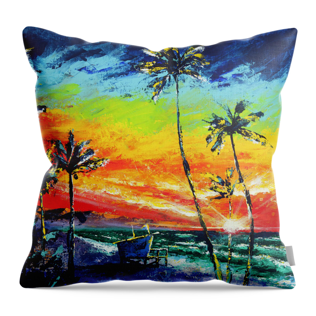 Tower Throw Pillow featuring the painting Tower Life 2 by Nelson Ruger