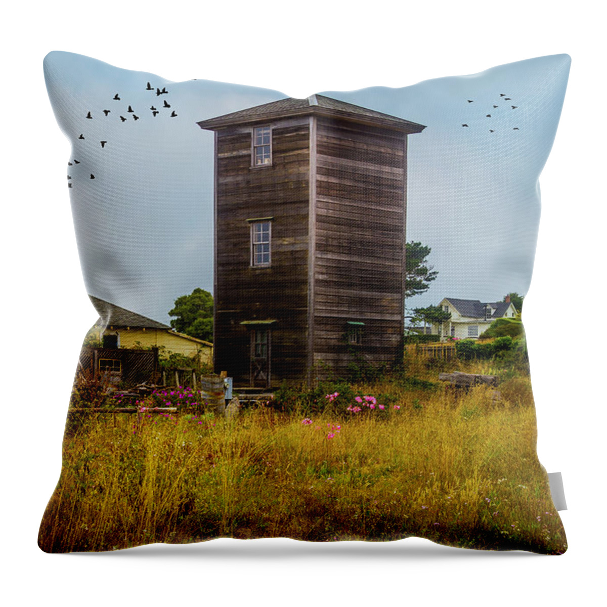 Mendocino Throw Pillow featuring the photograph Tower Mendocino by Garry Gay