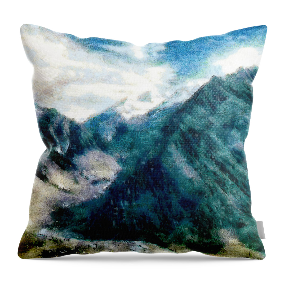 Peaks Throw Pillow featuring the photograph Towering Himalayan mountains by Ashish Agarwal