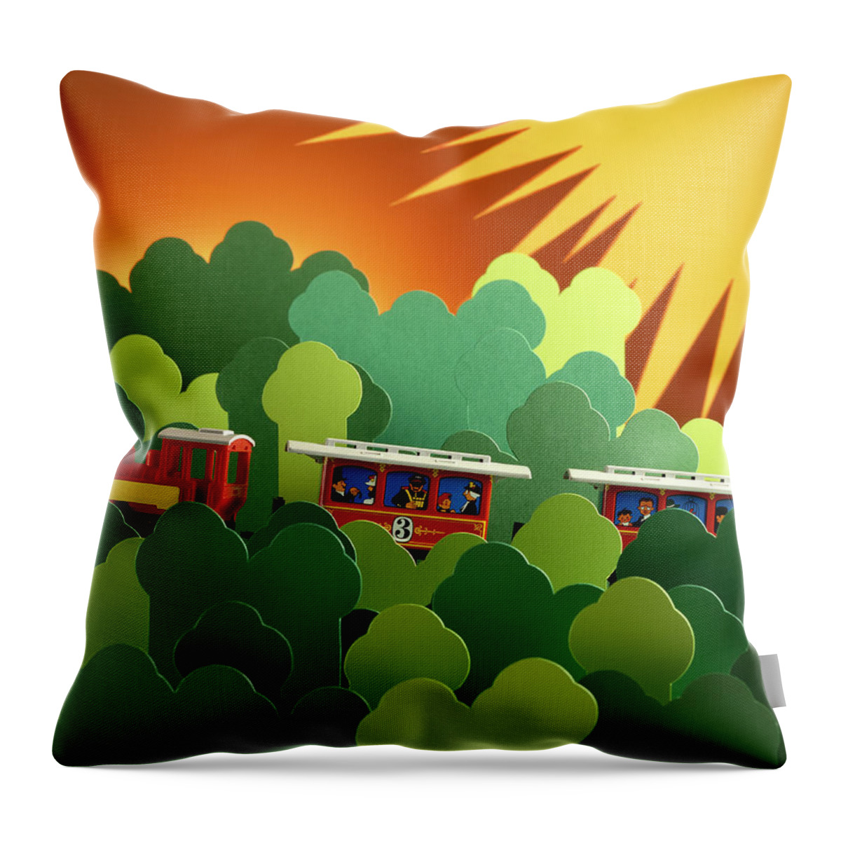 Train Throw Pillow featuring the photograph Toy Train by Stefania Levi