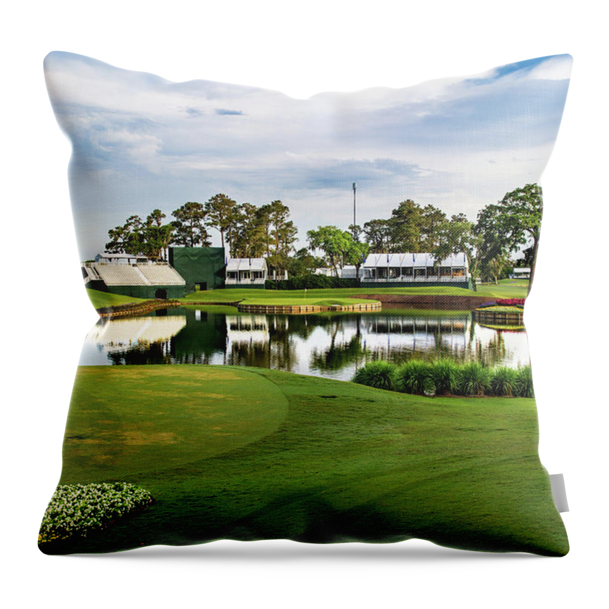 Pga Throw Pillow featuring the photograph TPC Sawgrass by Mike Centioli