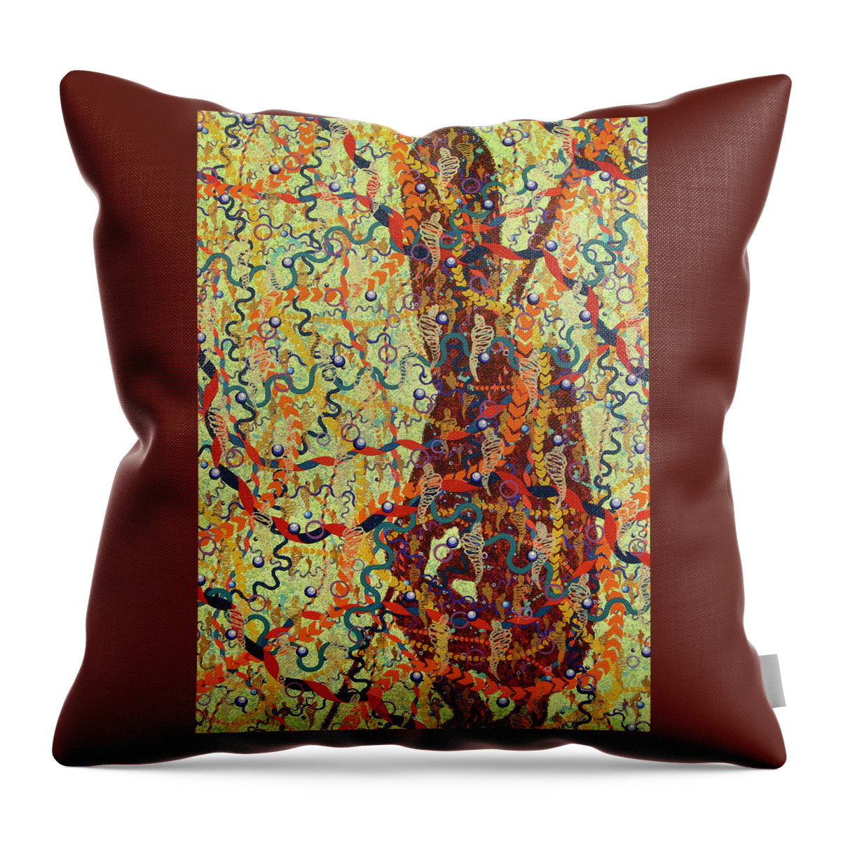 Color Throw Pillow featuring the painting Tracker by Stephen Mauldin