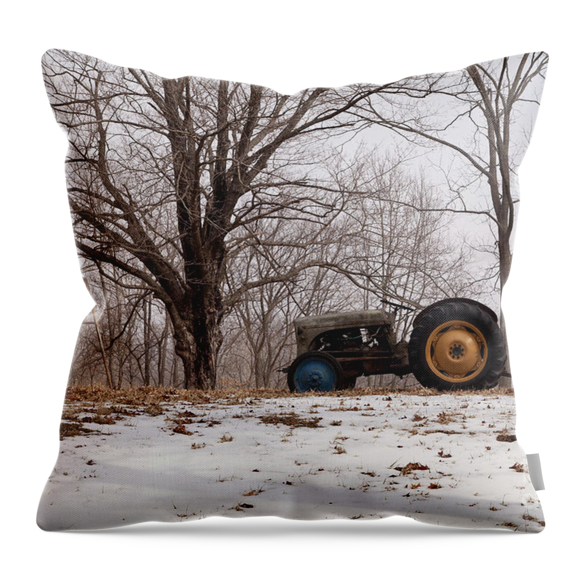 2014 Throw Pillow featuring the photograph Tractor by a Tree by Larry Braun