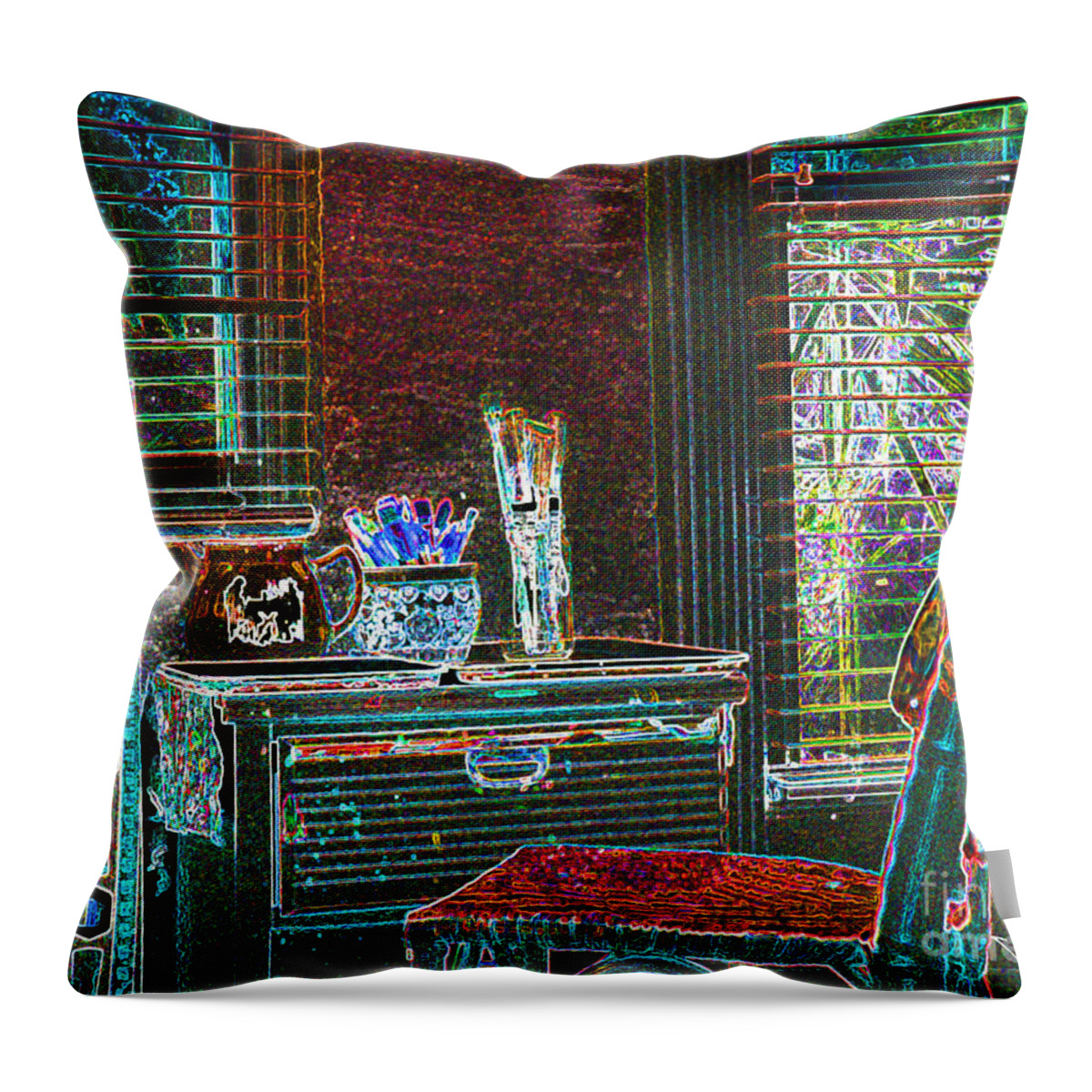 Traditional Art Studio Throw Pillow featuring the photograph Traditional Studio by Art Mantia