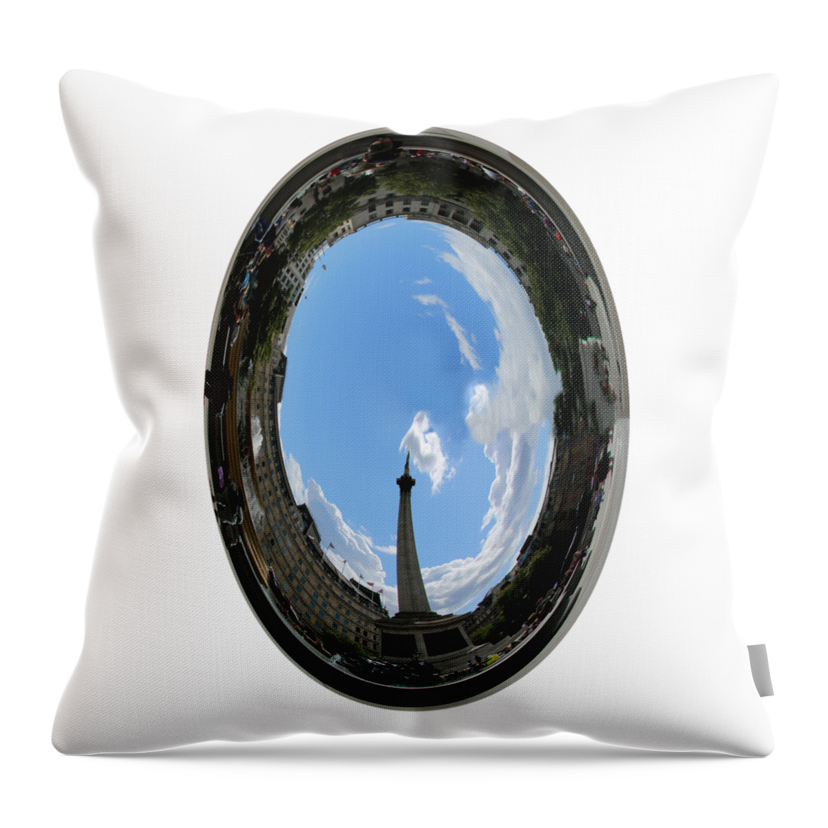 Trafalgar Square Throw Pillow featuring the photograph Trafalgar Square Oval by Roger Lighterness