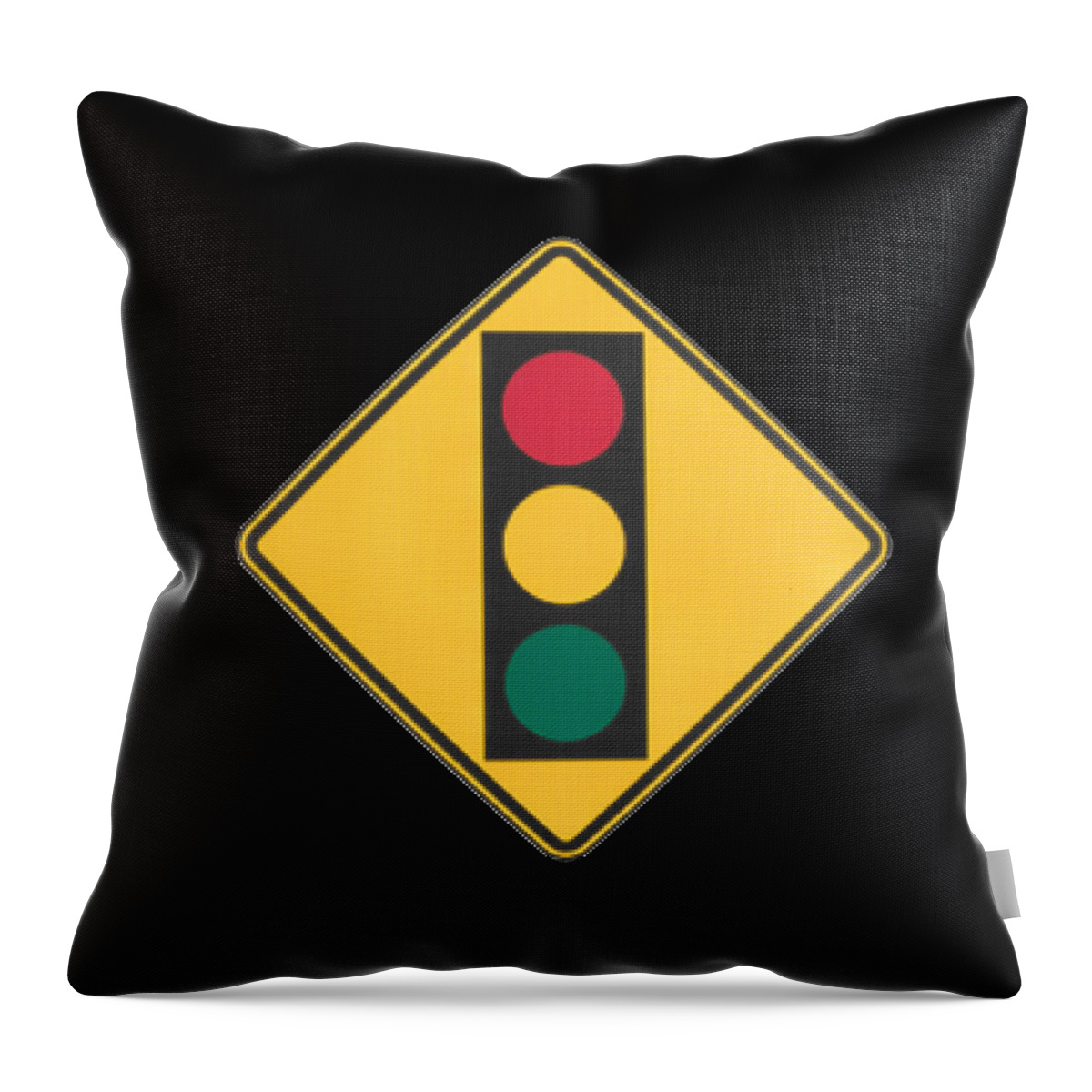 Signs Throw Pillow featuring the painting Traffic Light T-shirt by Herb Strobino