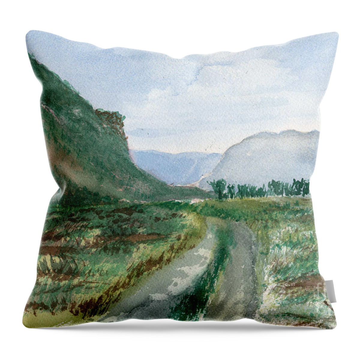 Kootenai Throw Pillow featuring the painting Trail To Canada by Victor Vosen