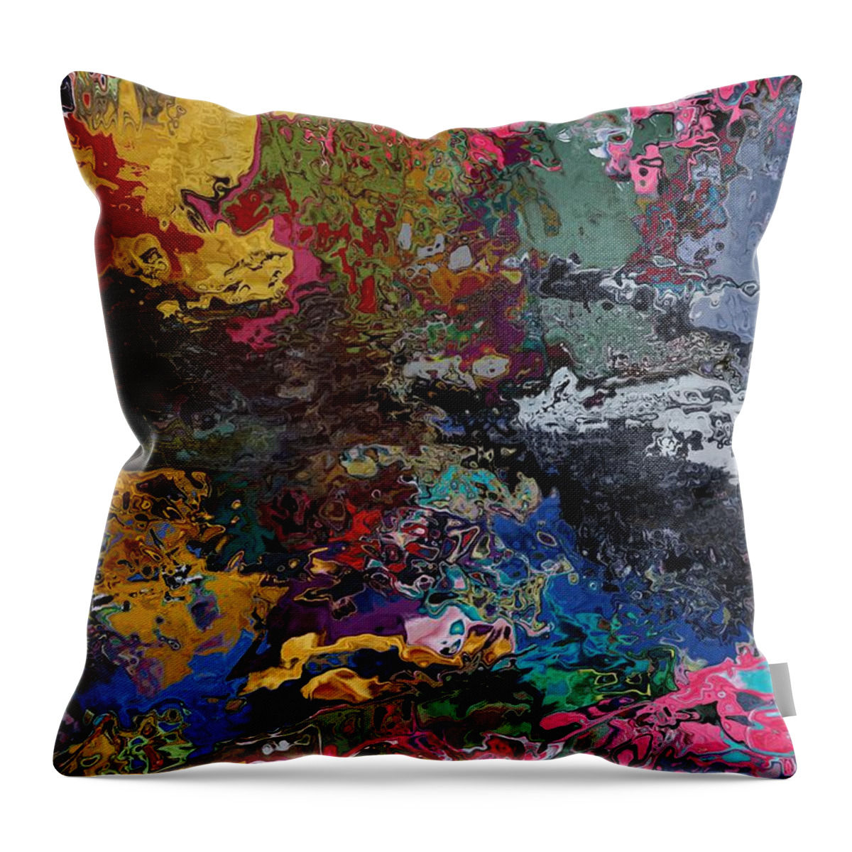 Tranquil Throw Pillow featuring the digital art Tranquil Escape-1 by Alika Kumar