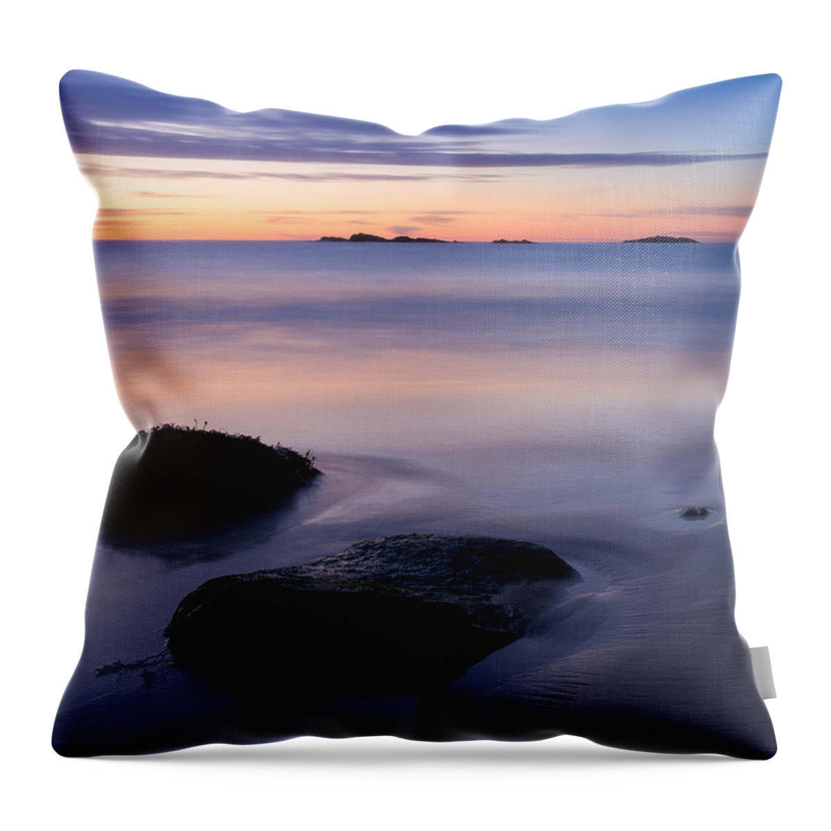 Tranquil Morning Throw Pillow featuring the photograph Tranquil Morning Singing Beach by Michael Hubley