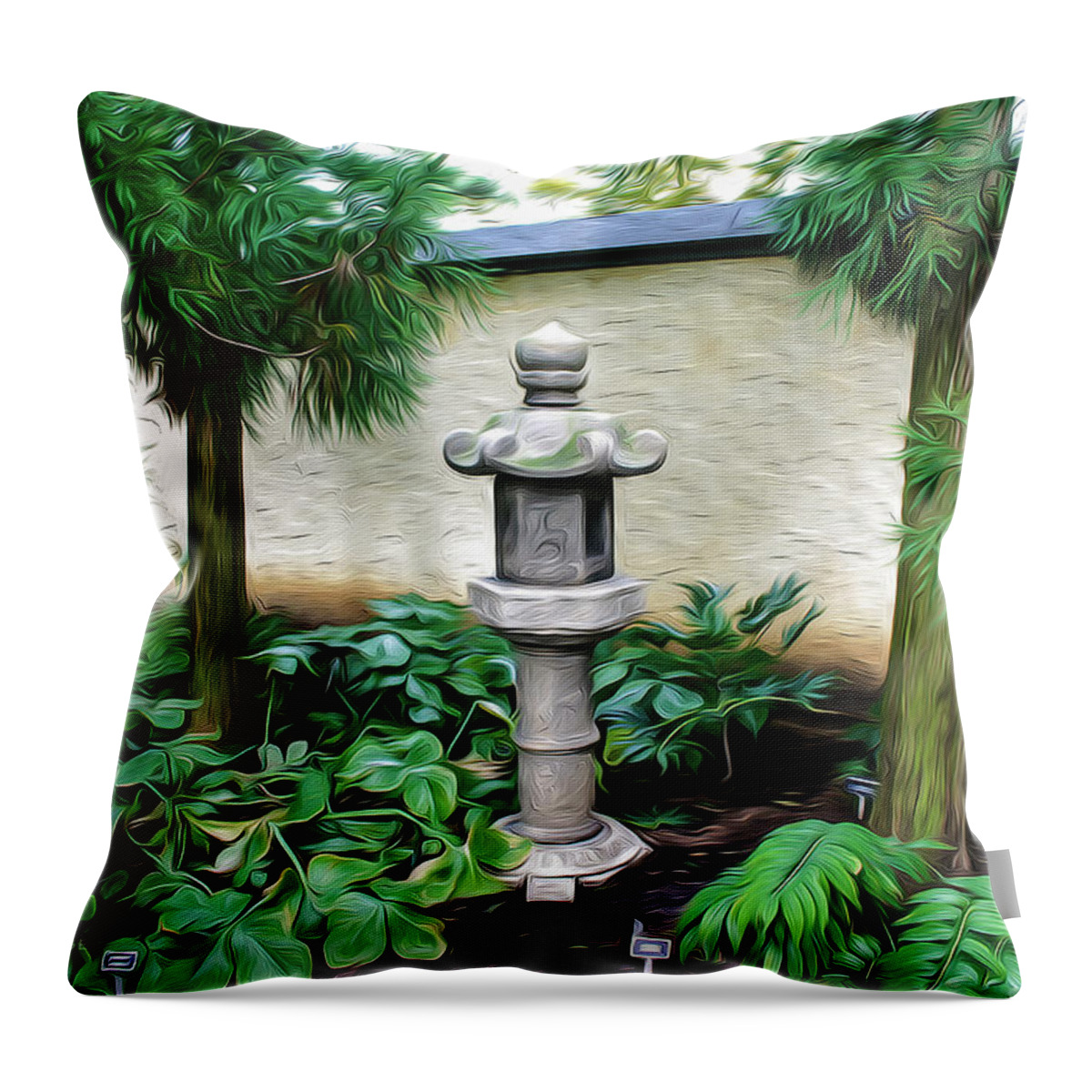 National Bonsai & Penjing Museum At The National Arboretum In Washington Throw Pillow featuring the digital art Tranquility Base by Joe Paradis