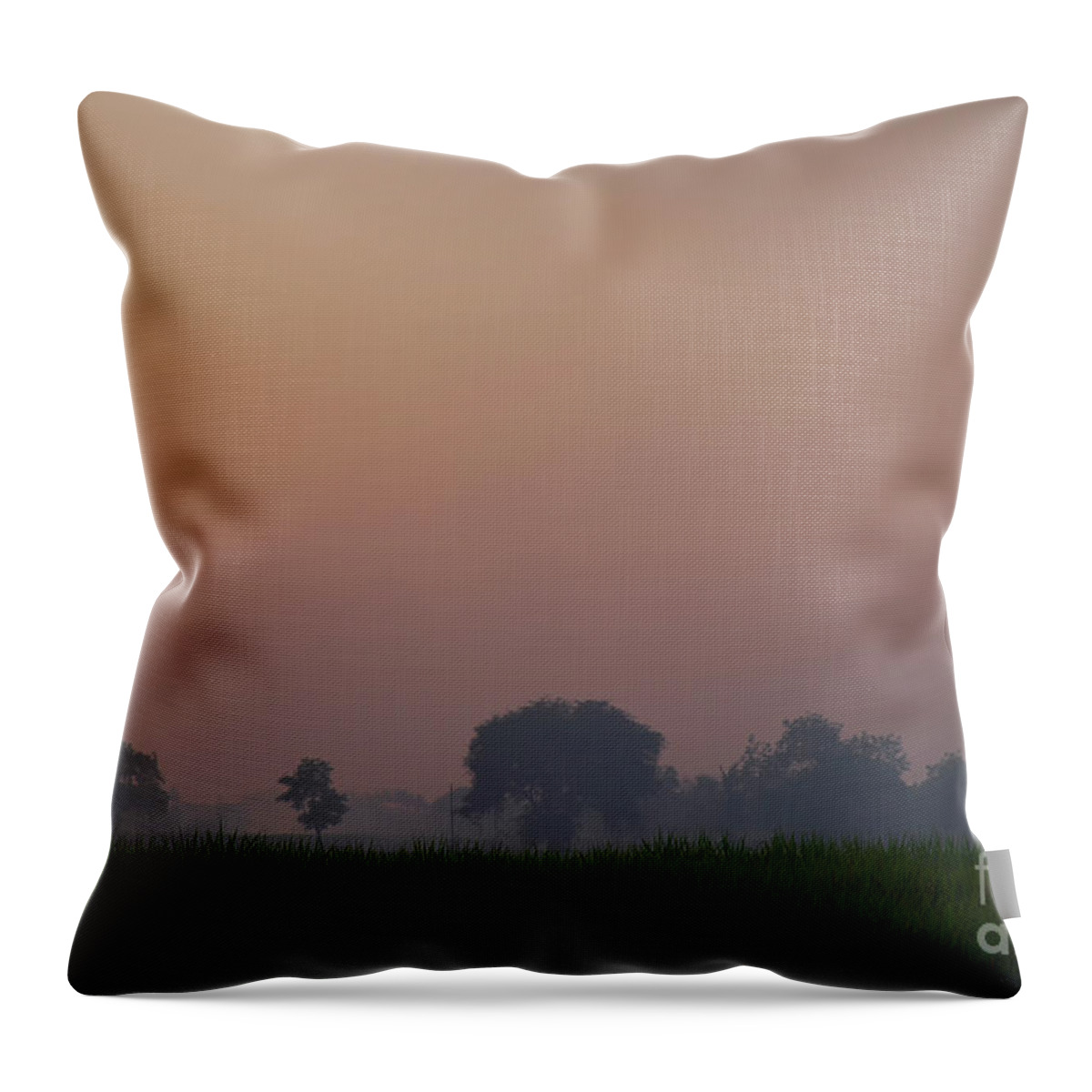 Sunset Throw Pillow featuring the photograph Tranquility of dusk by Kiran Joshi