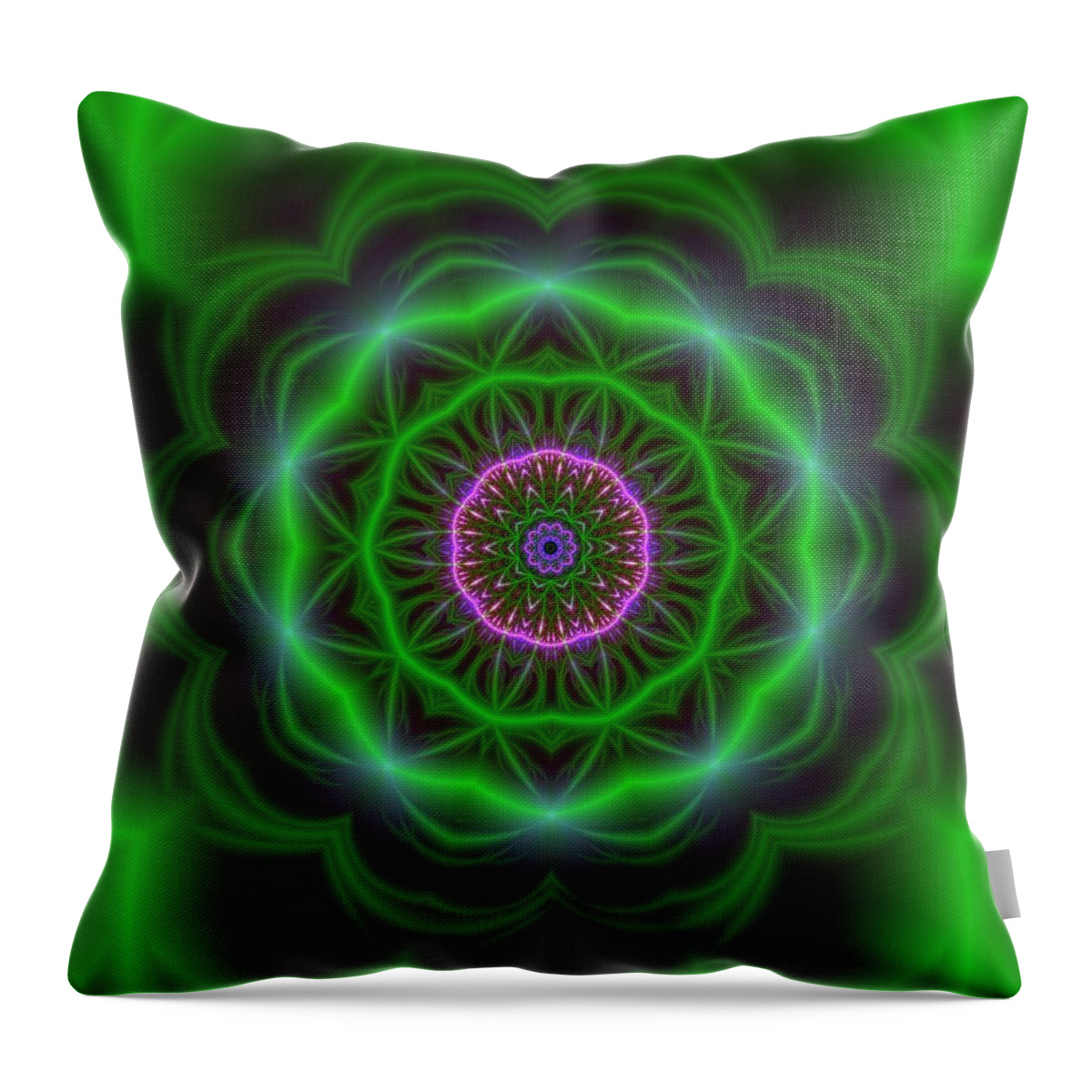 Mandala Throw Pillow featuring the digital art Transition Flower 10 beats by Robert Thalmeier