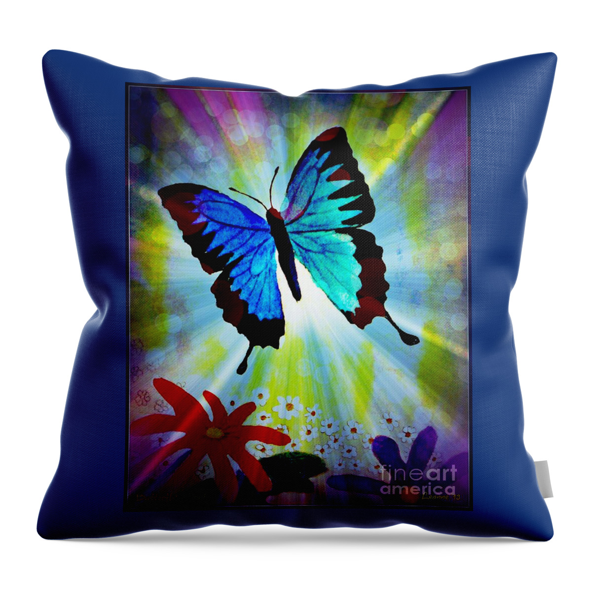 Butterfly Throw Pillow featuring the mixed media Transformation by Leanne Seymour