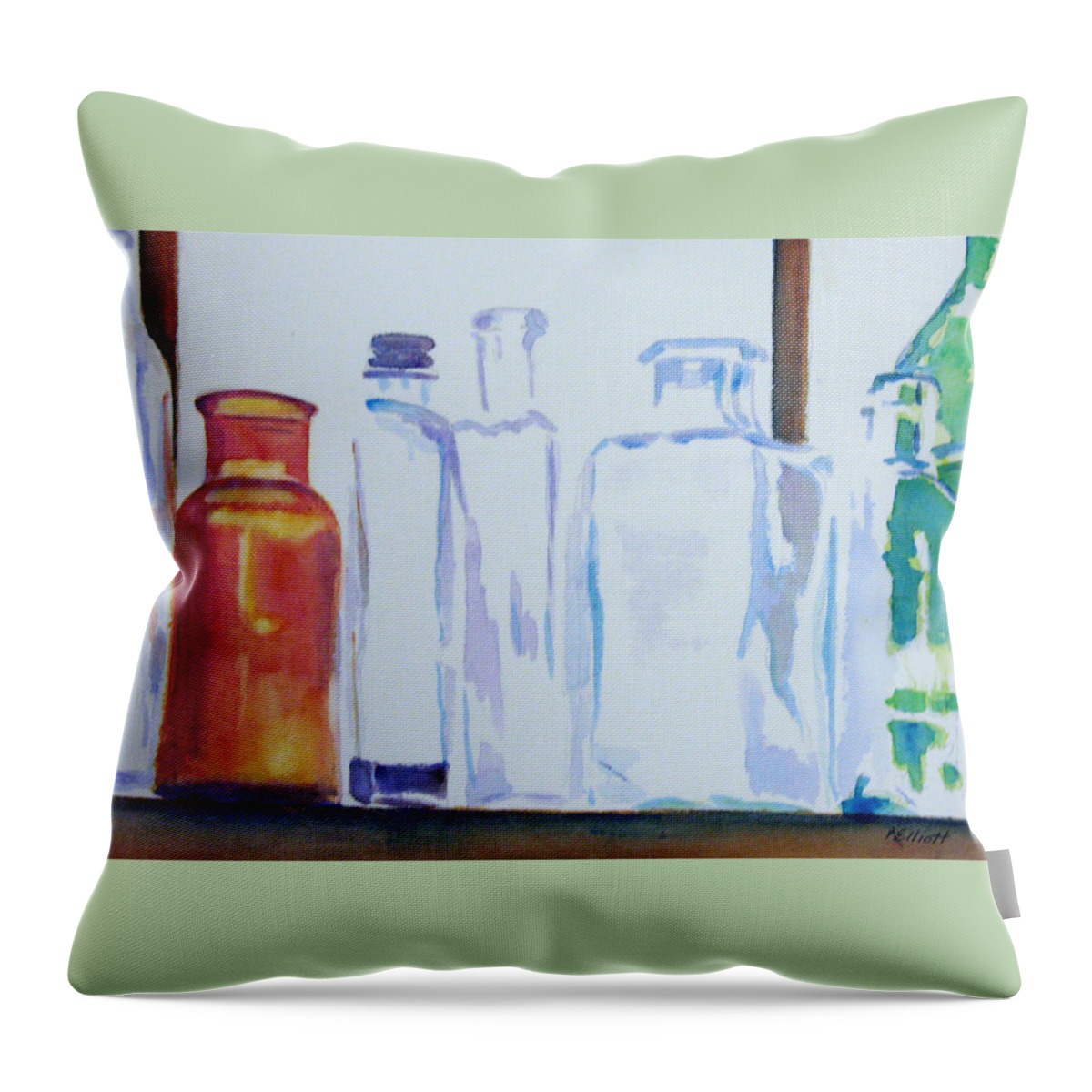 Glass Throw Pillow featuring the painting Transparencies by Marsha Elliott