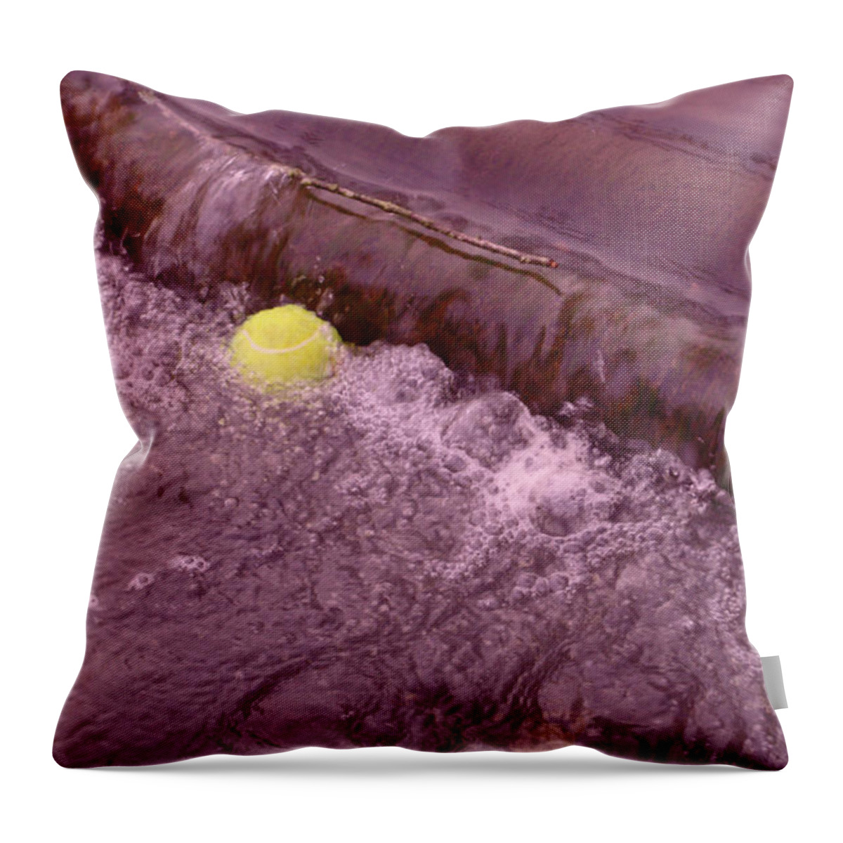 Trapped Throw Pillow featuring the photograph Trapped on the Weir by Adrian Wale