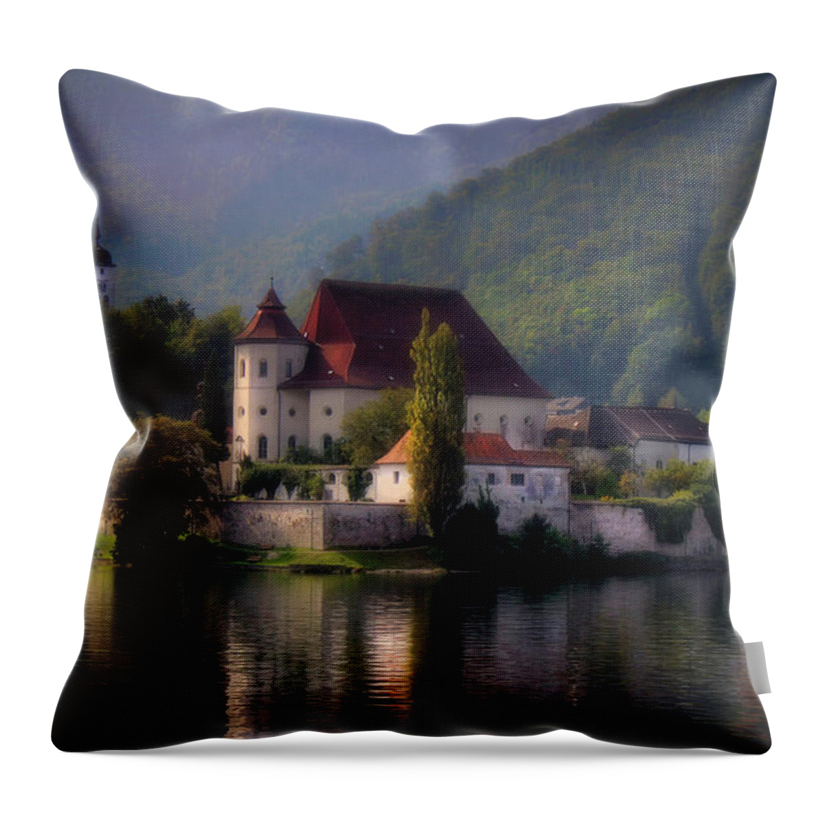 Lake Throw Pillow featuring the photograph Traunkirchen - Austria by Ellen Heaverlo