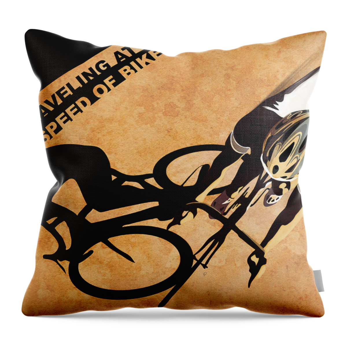 Bicycle Throw Pillow featuring the painting Traveling at the speed of Bike by Sassan Filsoof