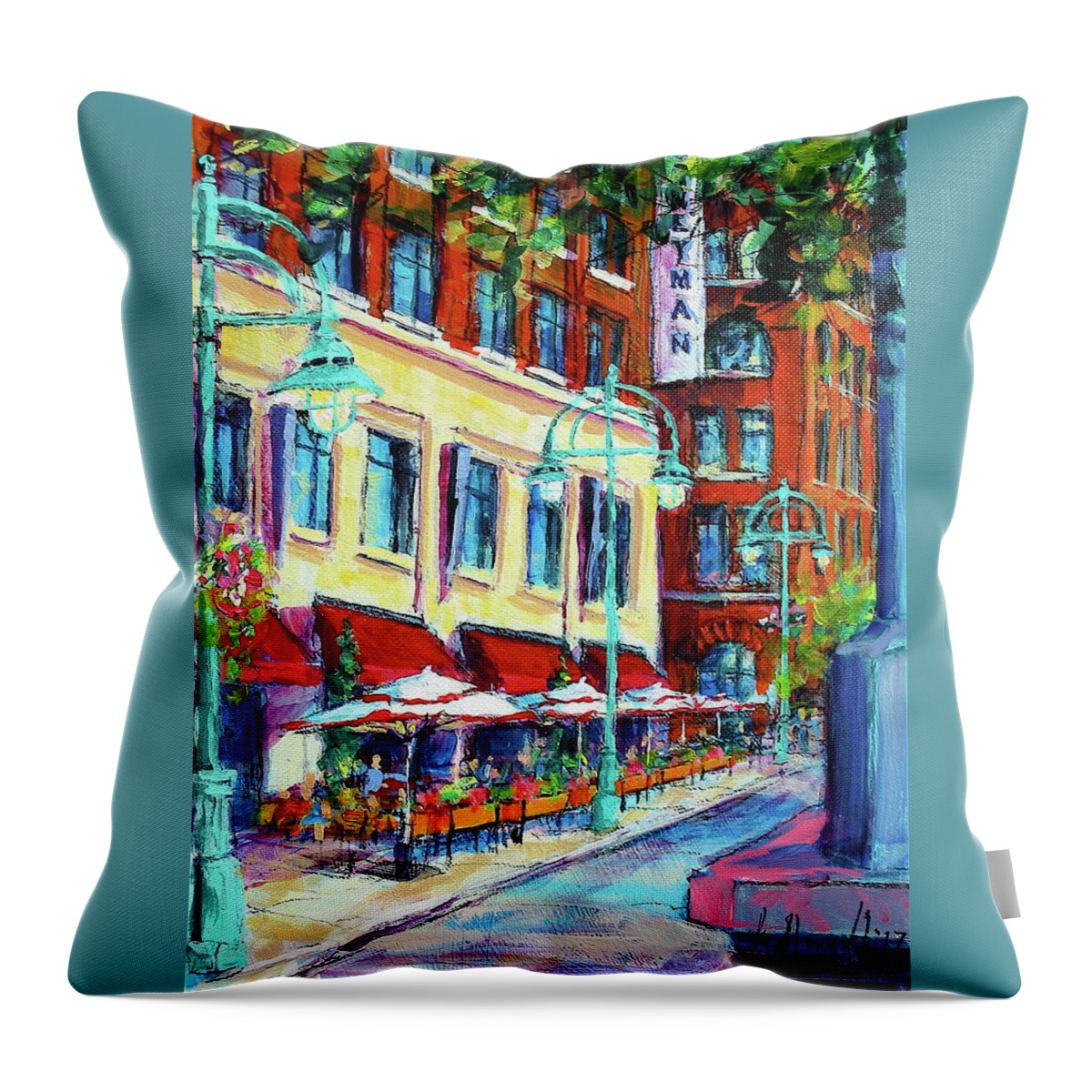 Painting Throw Pillow featuring the painting Tre Rivali by Les Leffingwell