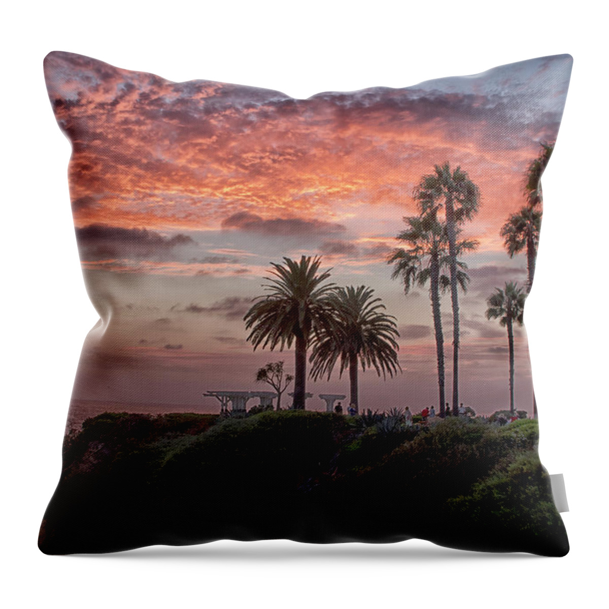 Treasure Island Throw Pillow featuring the photograph Treasure Island Sunset by Tom Kelly