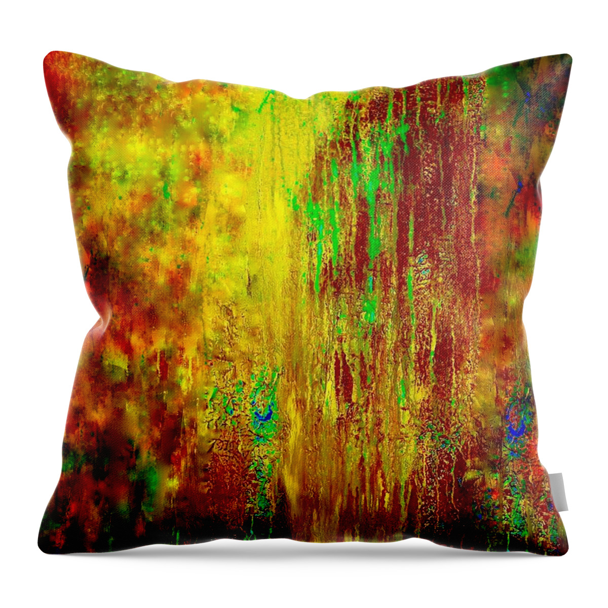 Abstract Painting Throw Pillow featuring the mixed media Treasure Filled Earthen Vessels by Catalina Walker