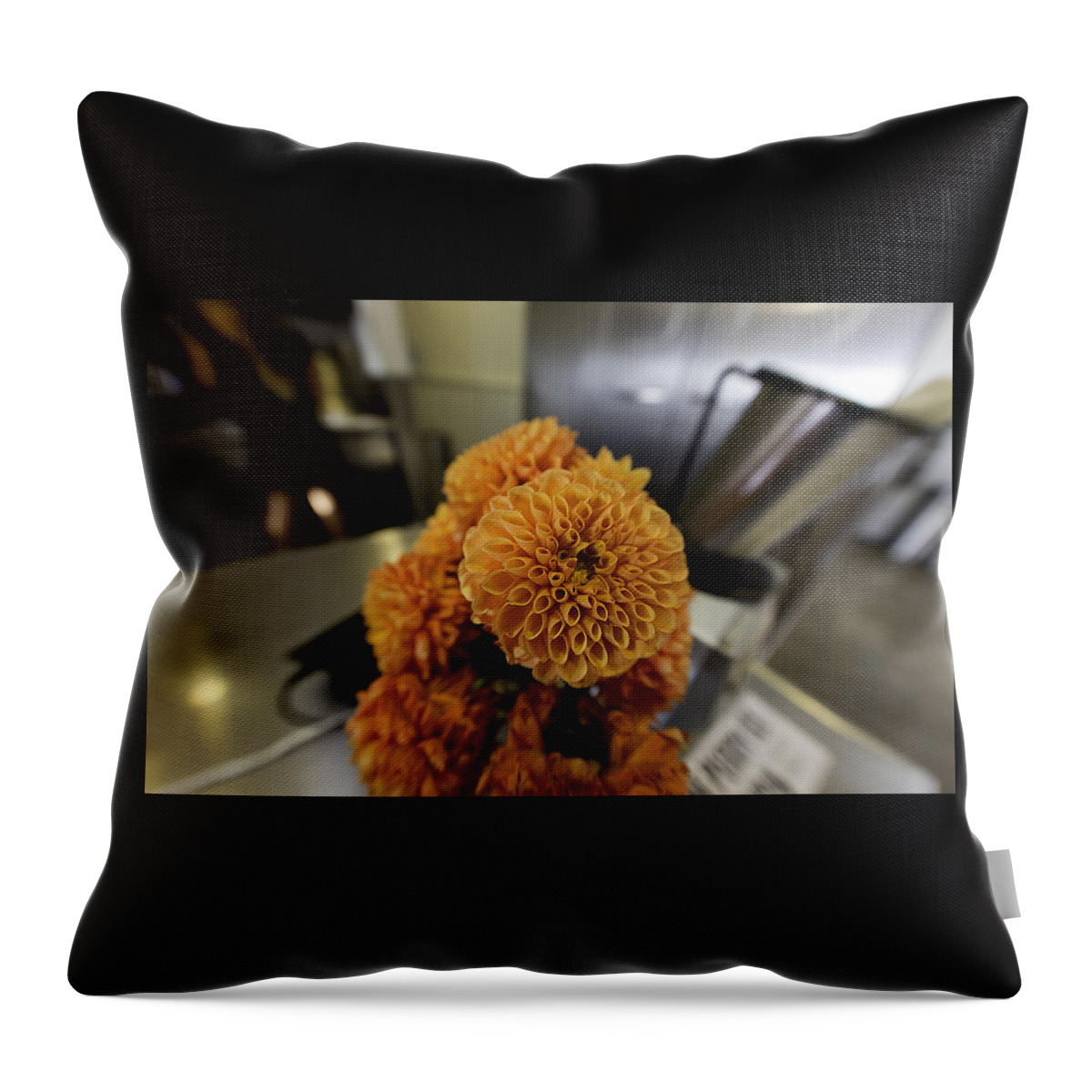 Flower Throw Pillow featuring the photograph Treats at the ice cream parlor by Lora Lee Chapman