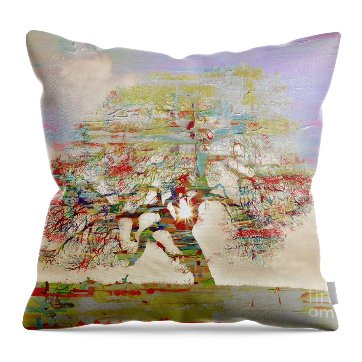 Painting Throw Pillow featuring the painting Tree Art 54tr by Gull G