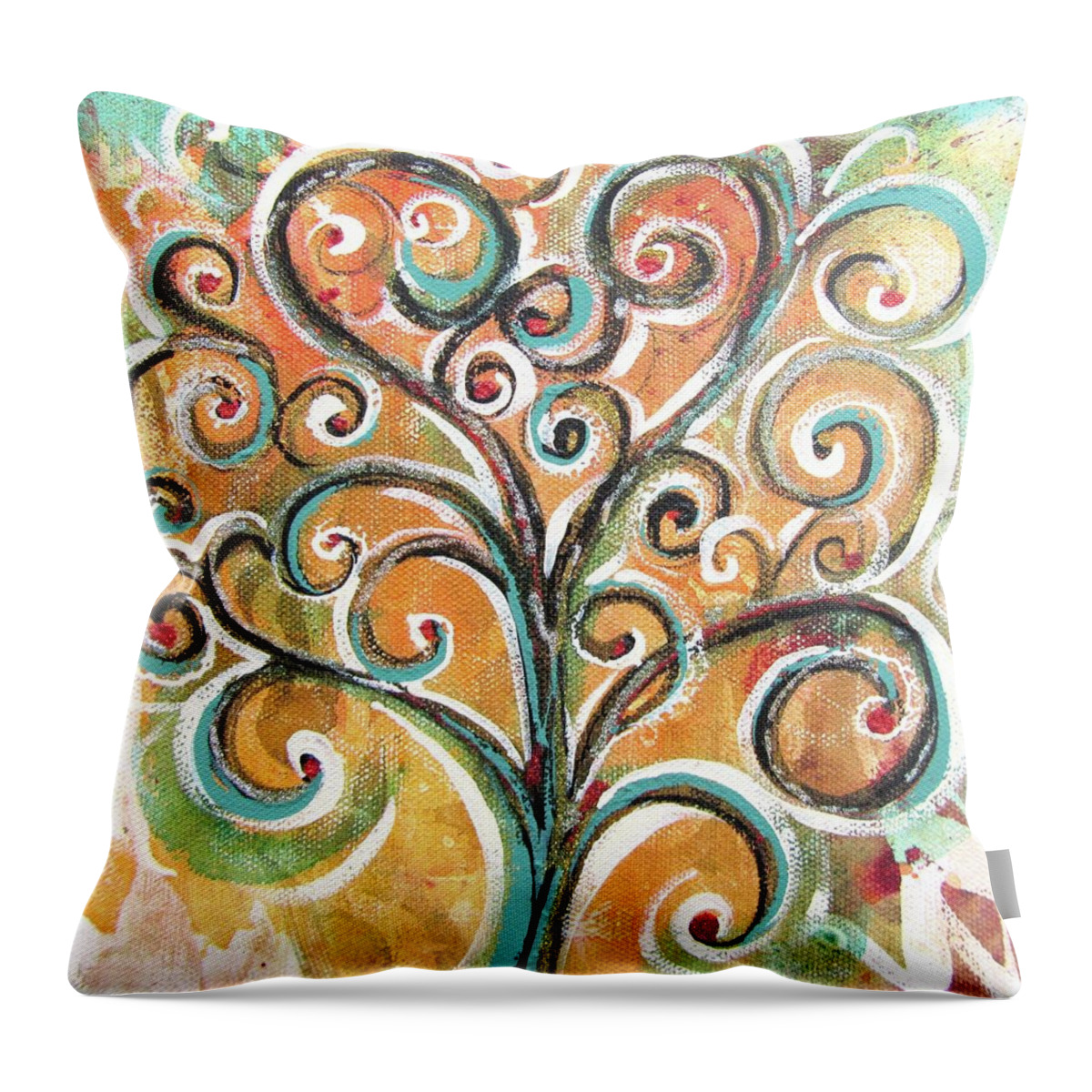 Abstract Throw Pillow featuring the painting Tree of Life by Chris Hobel