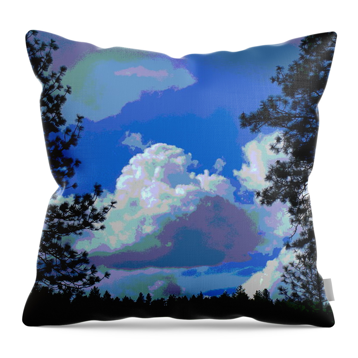 Photo Art Throw Pillow featuring the photograph Trees and a Cloud for Crying out Loud by Ben Upham III
