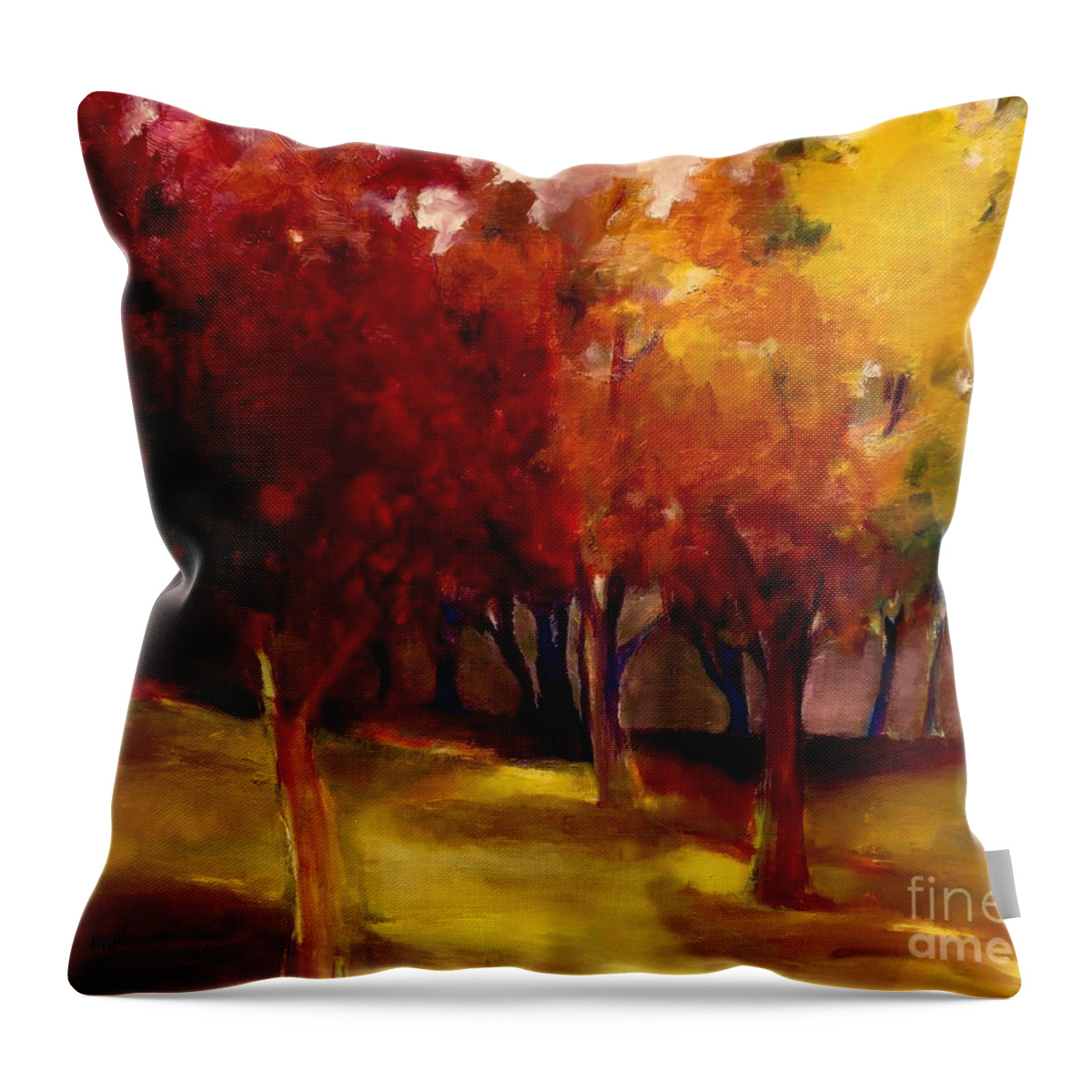 Trees Throw Pillow featuring the painting Treescape by Michelle Abrams