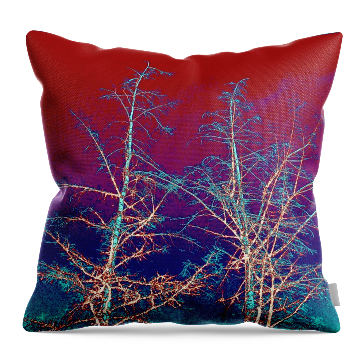 Abstract Throw Pillow featuring the digital art Treetops 4 by Will Borden